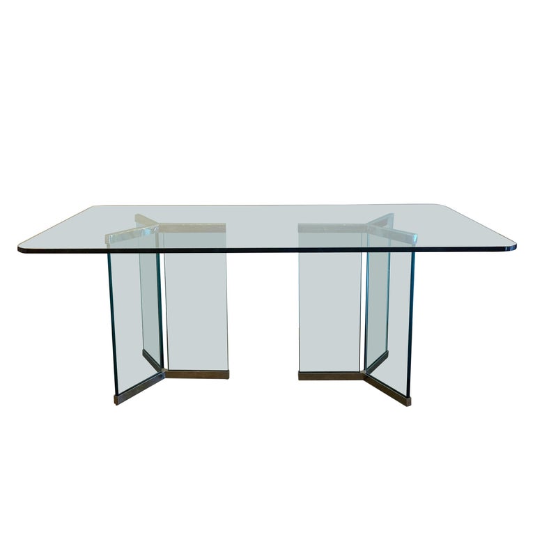 Large Glass Dining Table at 1stDibs large glass table, large glass