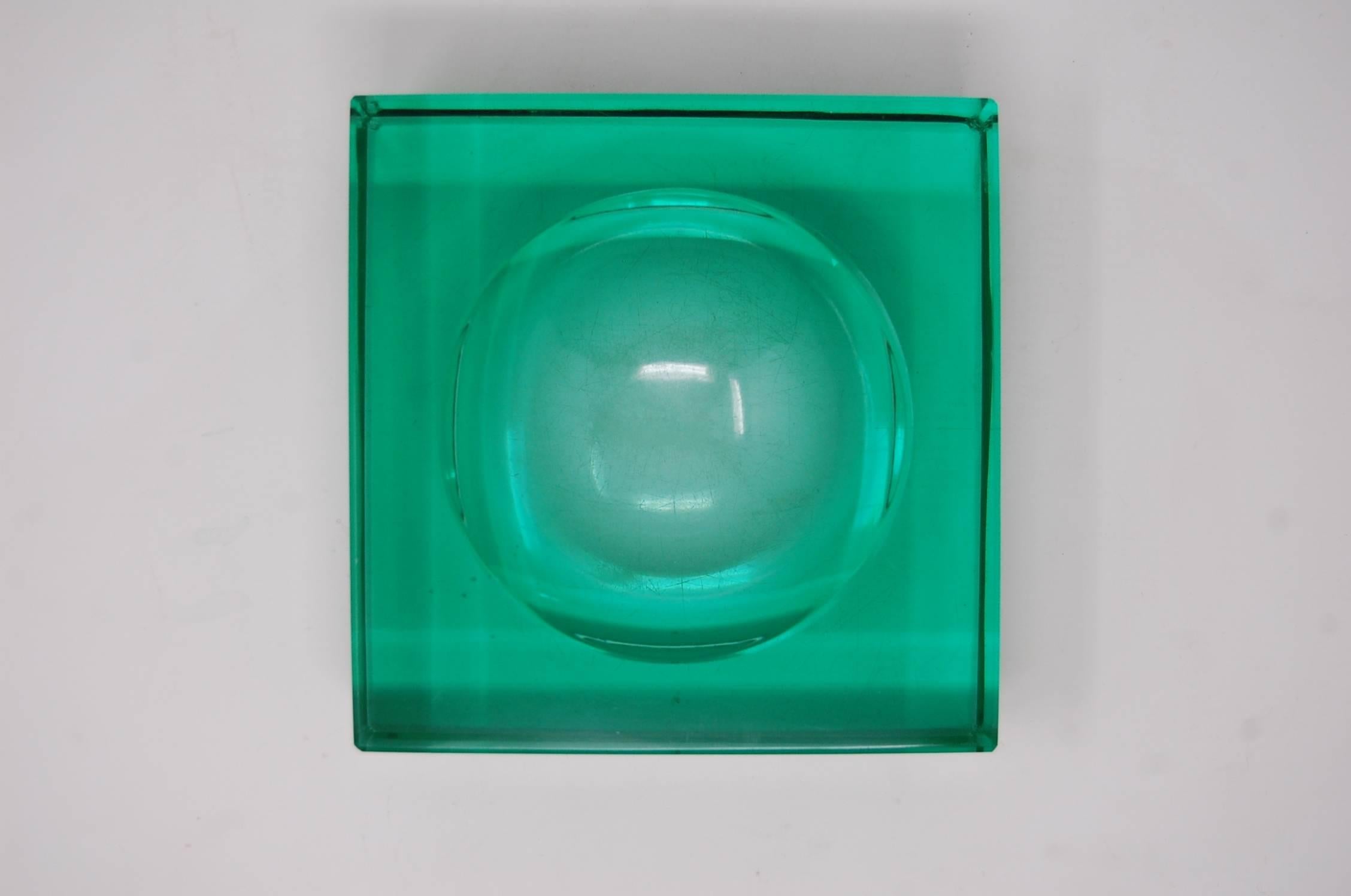 Mid-Century Modern Large Glass Dish Attributed to Fontana Arte