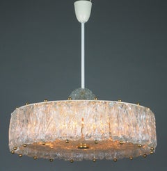 Large Glass Drum Chandelier by Aureliano Toso, circa 1960s