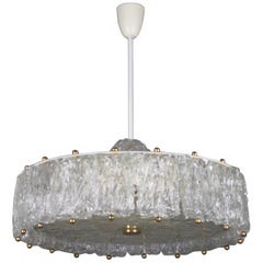 Large Glass Drum Chandelier by Aureliano Toso, circa 1960s