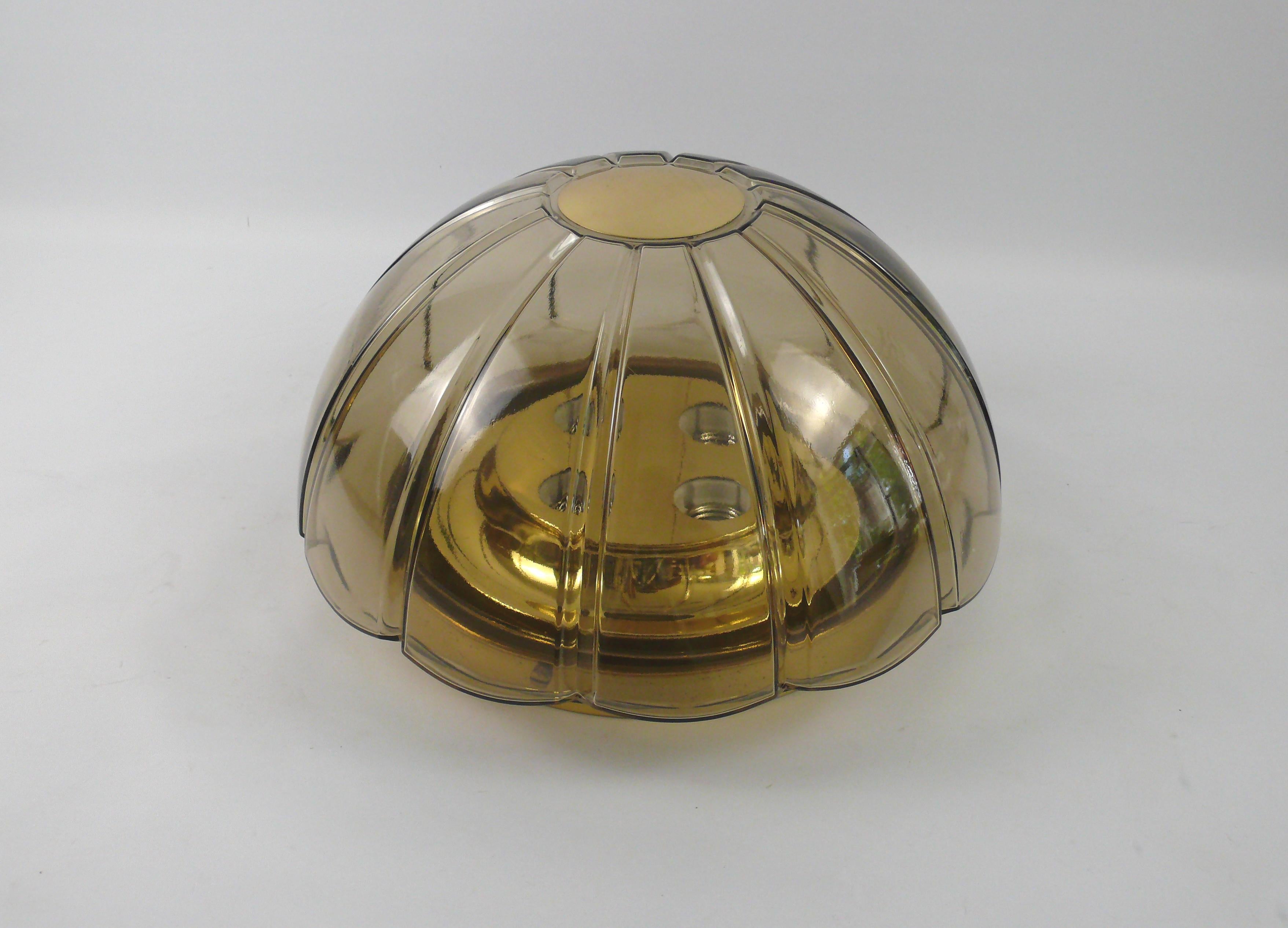 Mid-20th Century Large Glass Flush Mount or Scone by Glashuette Limburg Germany, 1960s For Sale