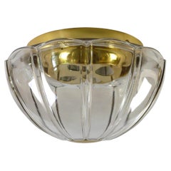 Retro Large Glass Flush Mount or Scone by Glashuette Limburg Germany, 1960s