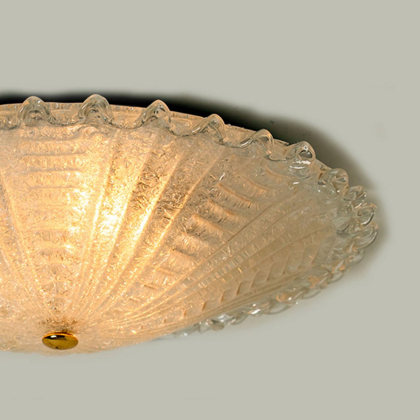 Large Glass Flush Mount Wall Lights, Germany, 1970s In Good Condition For Sale In Rijssen, NL