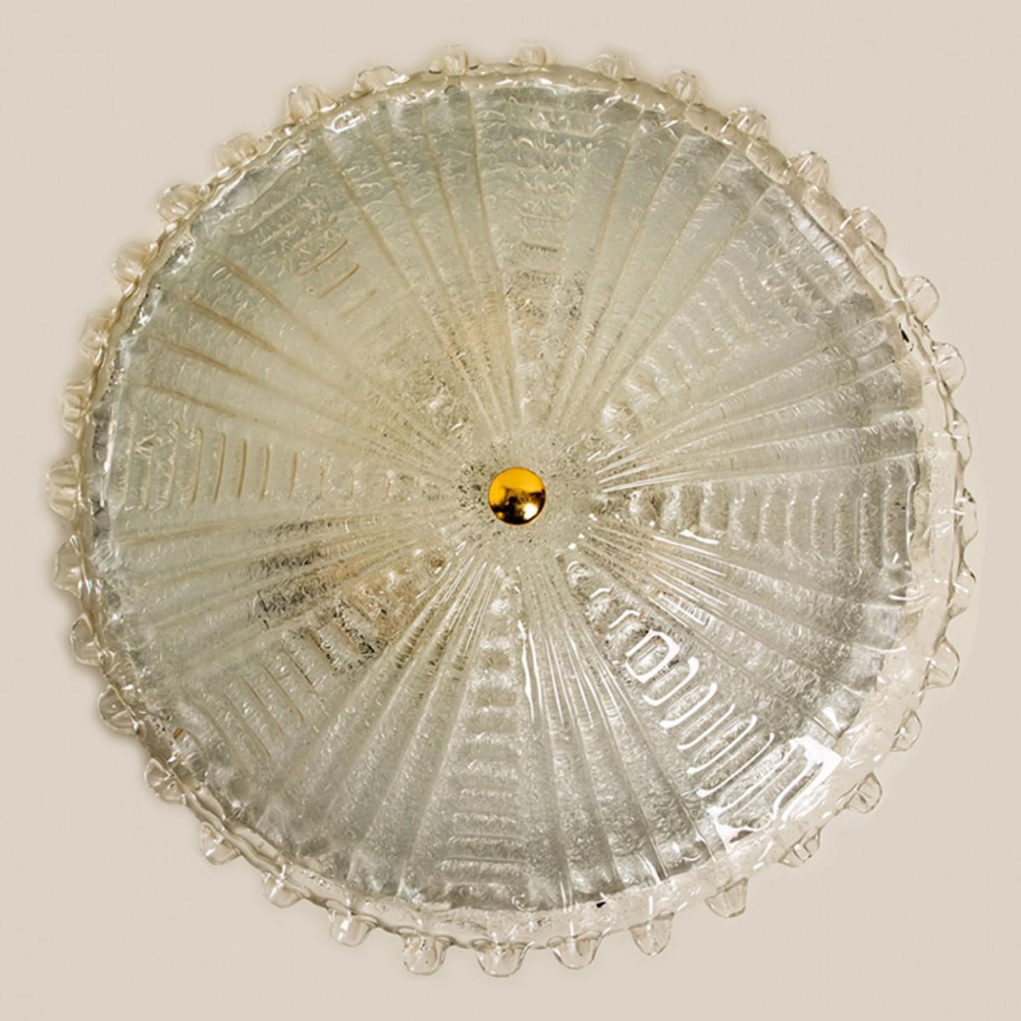 Grandes apliques empotrables de cristal, Alemania, años 70 en venta 1