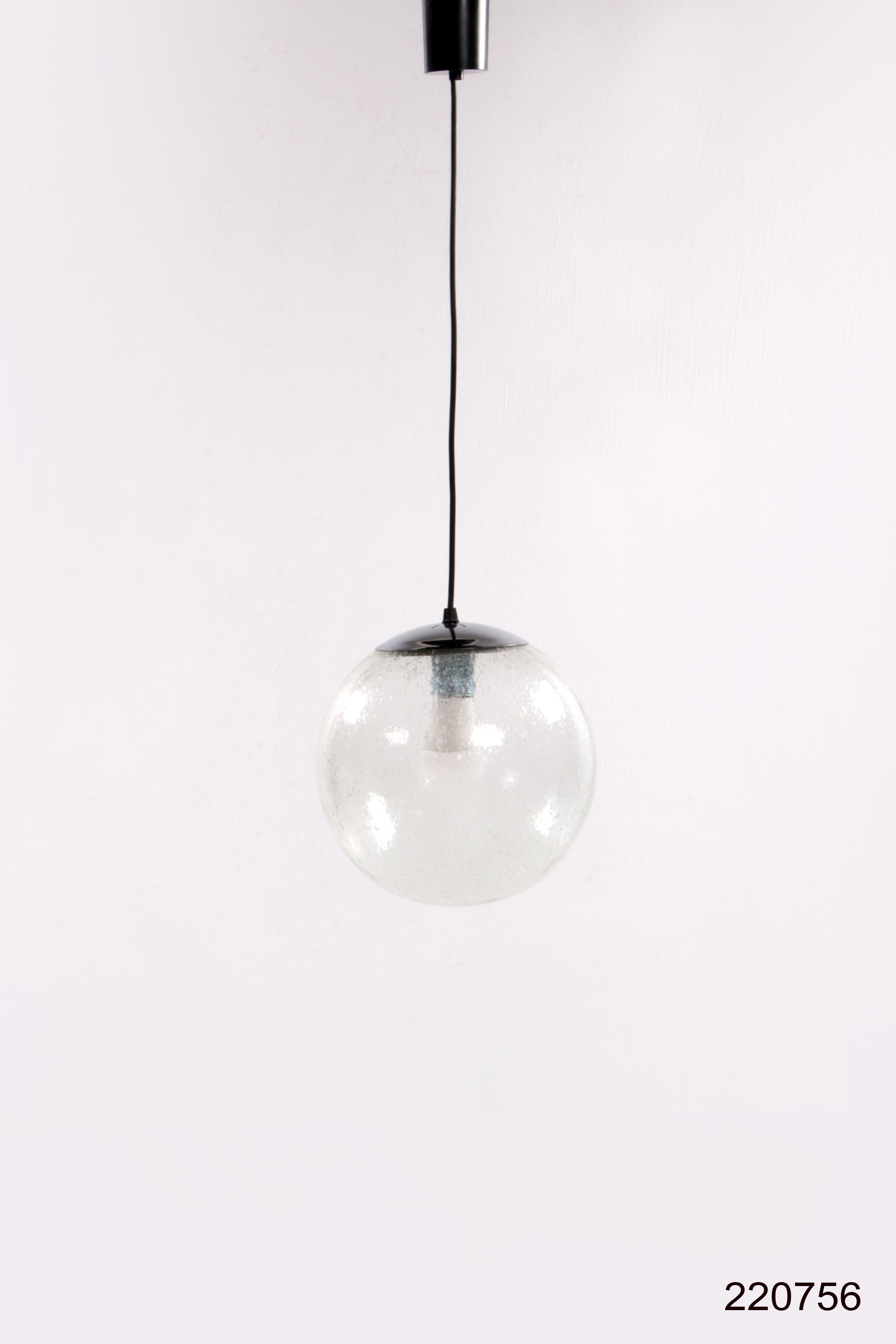 Large Glass Globe Hanging Lamp by Doria Leuchten, 1970s For Sale 6