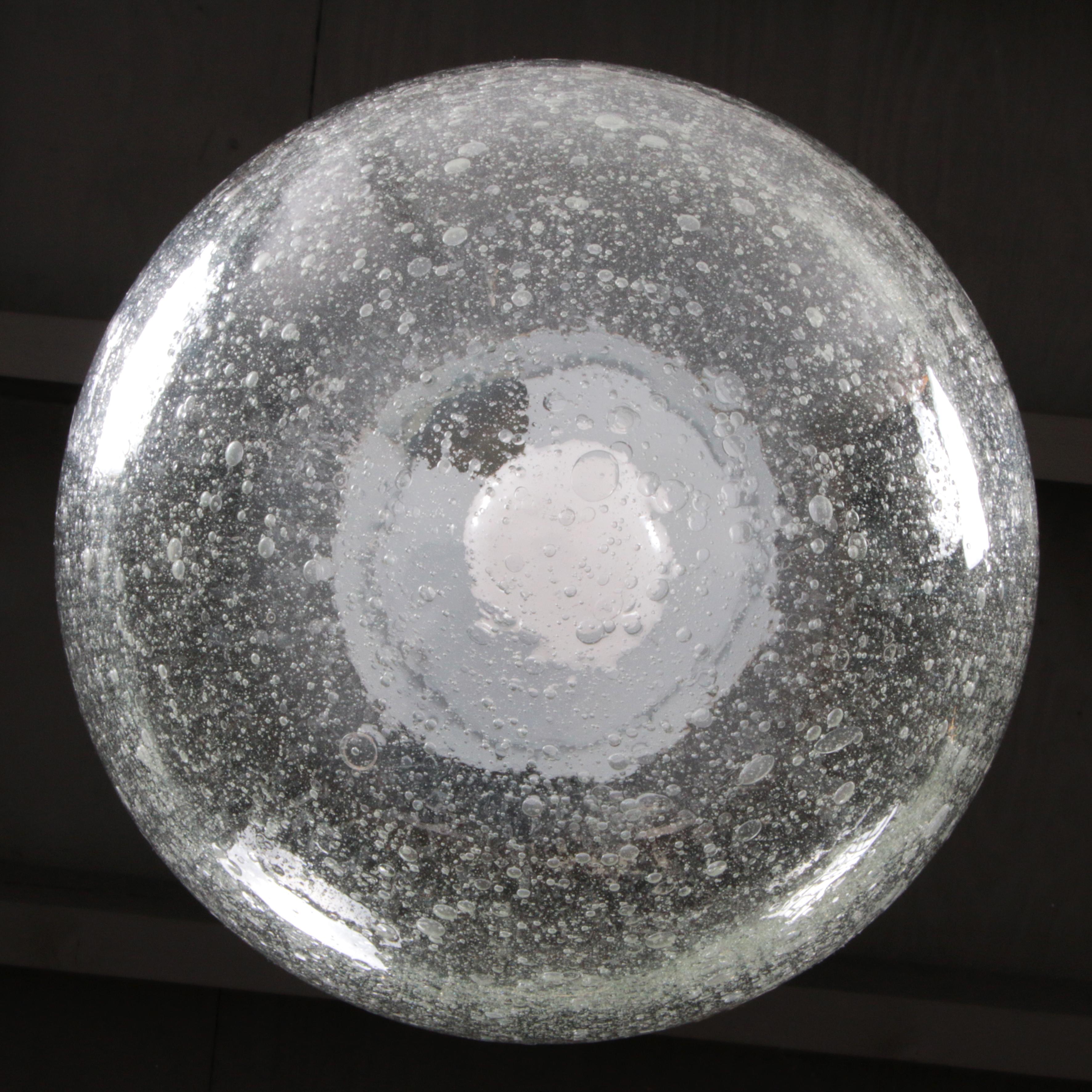 Large Glass Globe Hanging Lamp by Doria Leuchten, 1970s For Sale 2