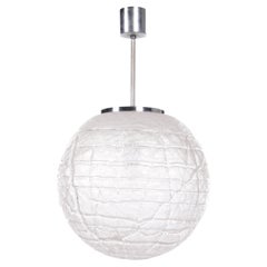 Vintage Large Glass Globe Hanging Lamp by Doria Leuchten, 1970s