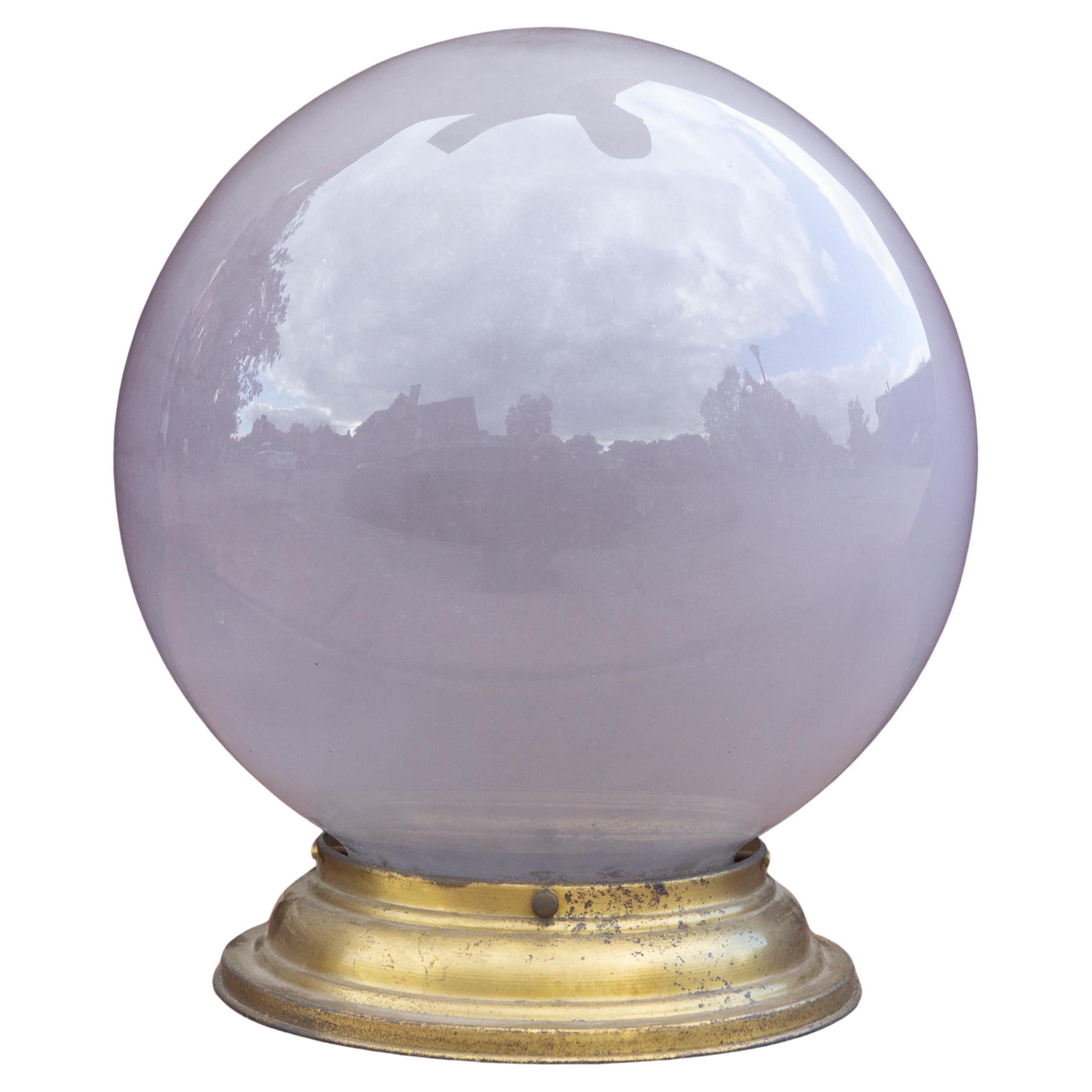 Large Glass Globe Light Fixture circa 1910