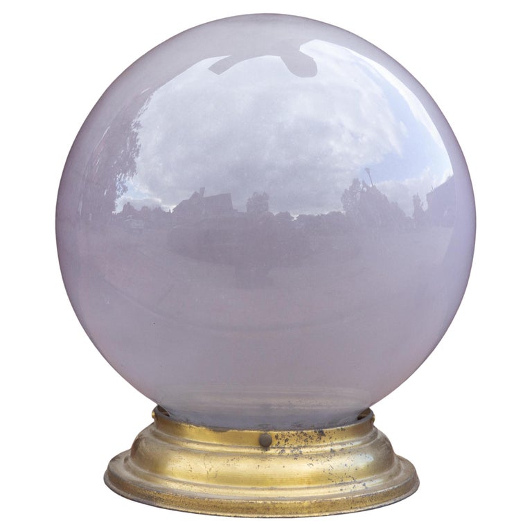Large Glass Globe Light Fixture circa 1910 For Sale