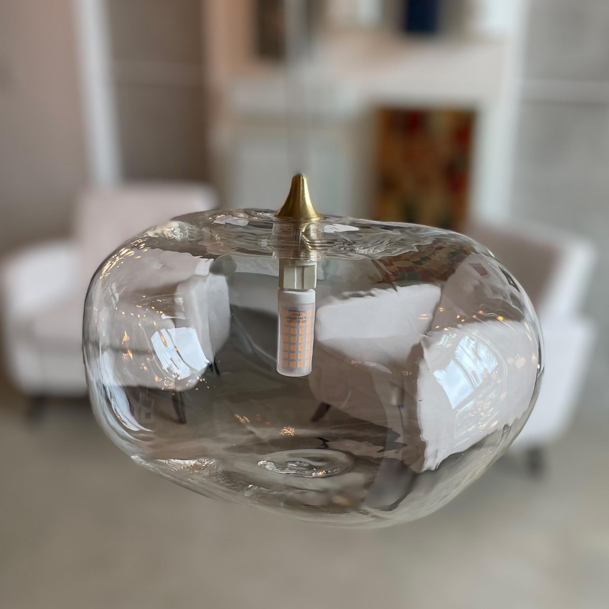 Large Glass Globes Chandelier. Dining Room, Kitchen Island, Foyer, Living Room. For Sale 5