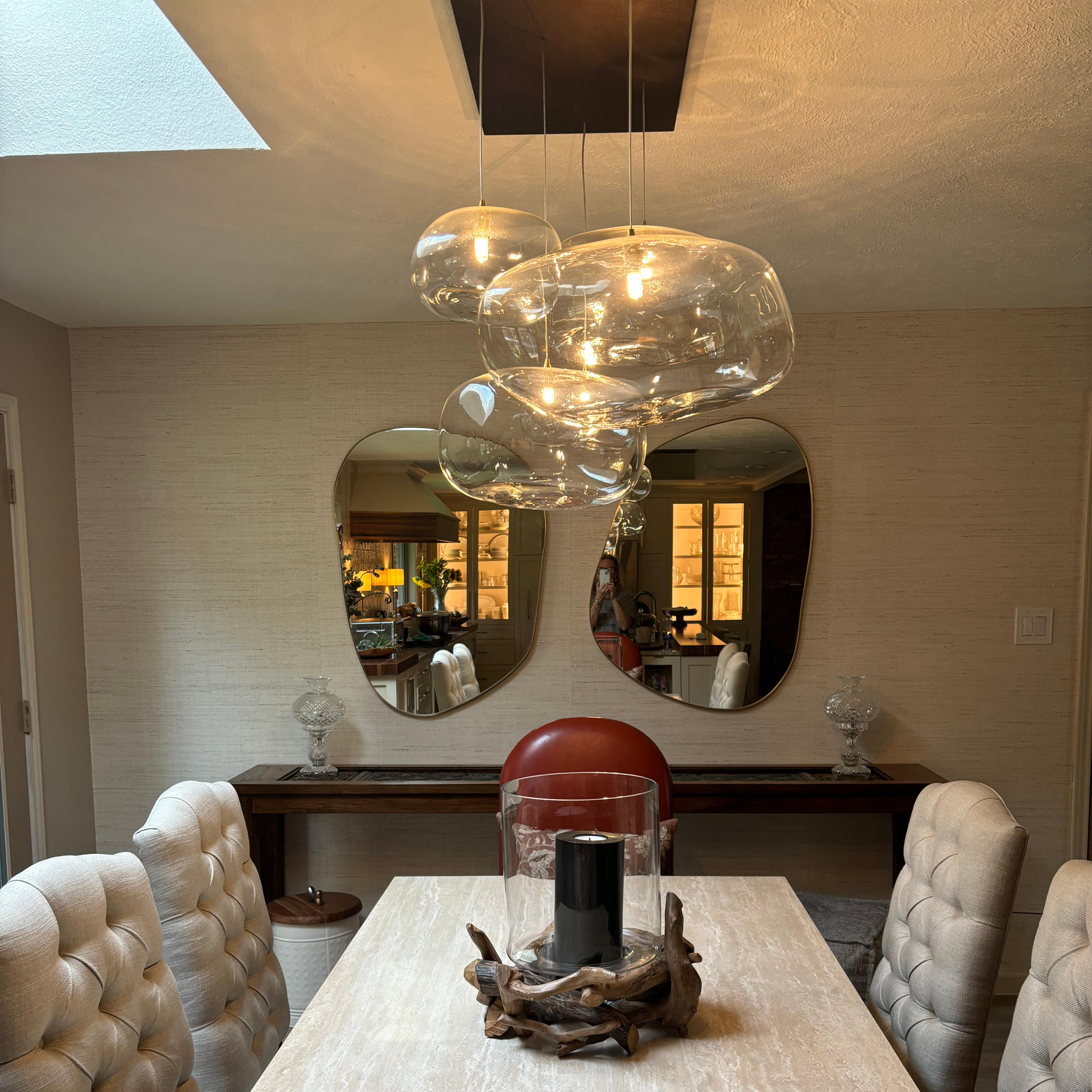 American Large Glass Globes Chandelier. Dining Room, Kitchen Island, Foyer, Living Room. For Sale