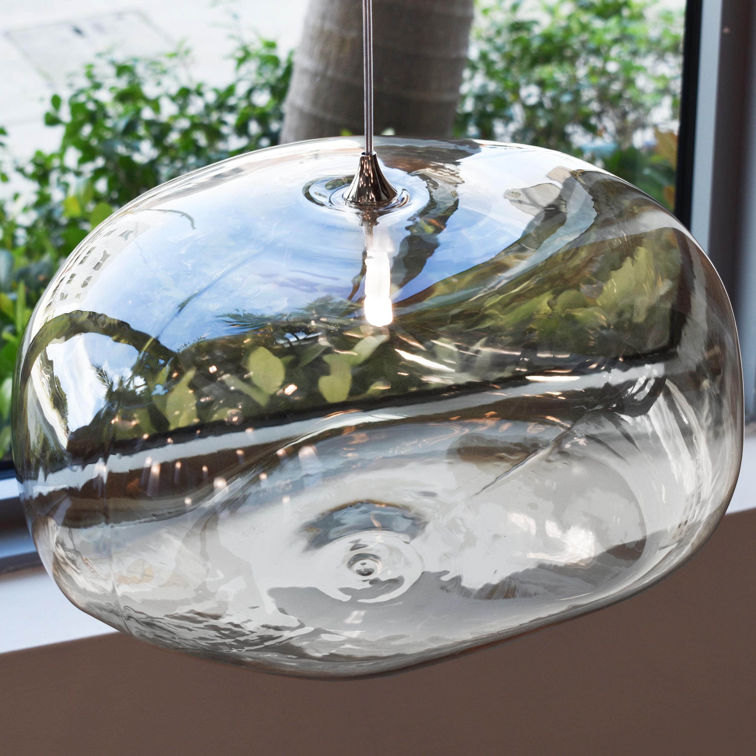 Large Glass Globes Chandelier. Dining Room, Kitchen Island, Foyer, Living Room. For Sale 2