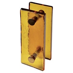 Large Glass Handle with Bronze Fixings, France, 1960s