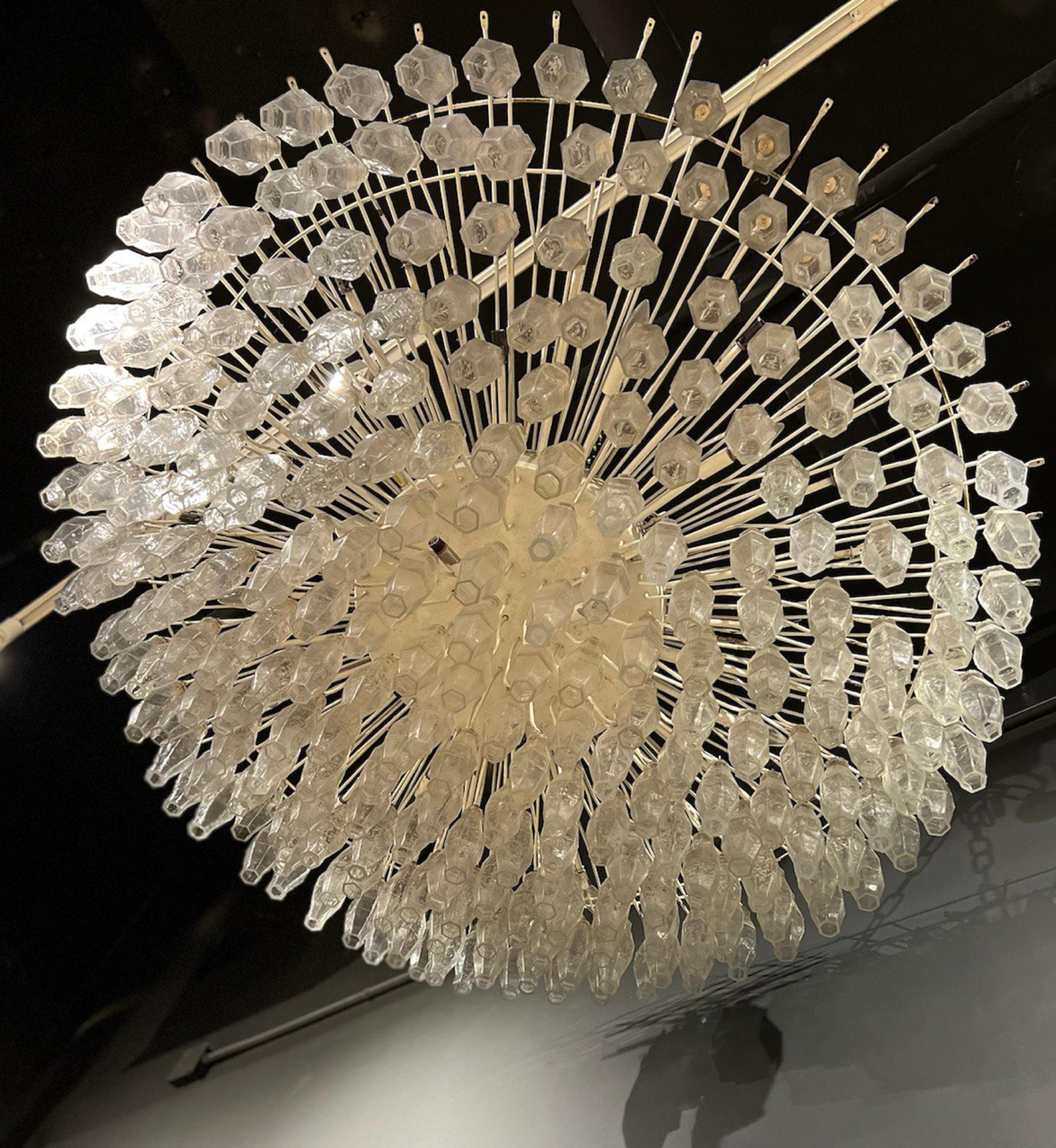 A circa 1940’s unusual size Austrian light fixture with molded glass pendants. In very good vintage condition, original condition unaltered. 

Dealer: G302YP.