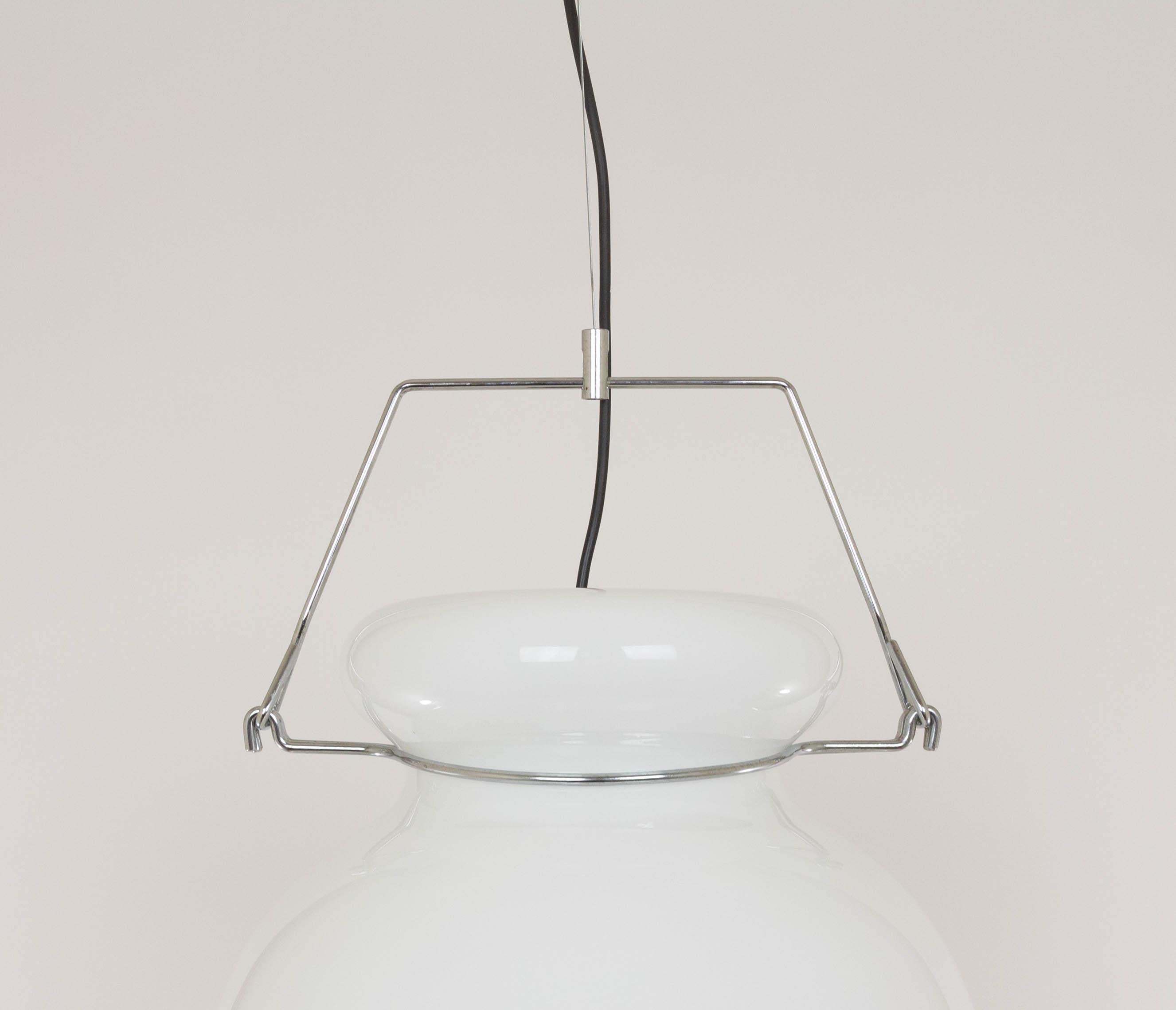 Polychromed Large glass pendant by Toni Zuccheri for VeArt, 1970s For Sale