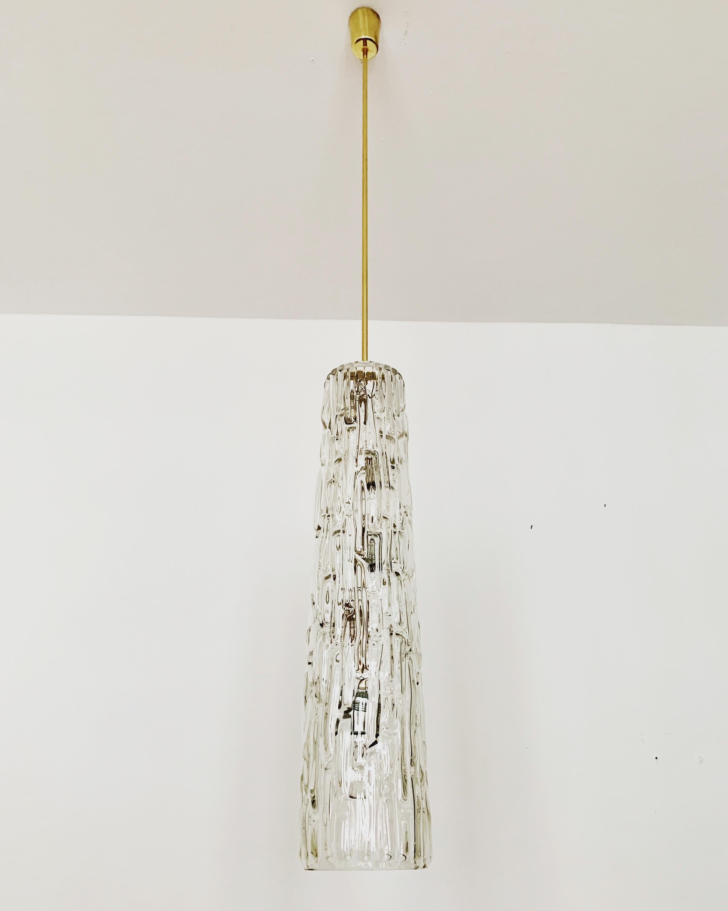 Mid-Century Modern Large Glass Pendant Lamp For Sale