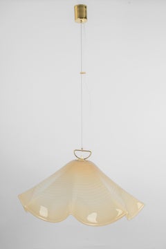 Large Glass Pendant Light by Kalmar-Fazzoletto, Austria, 1970s