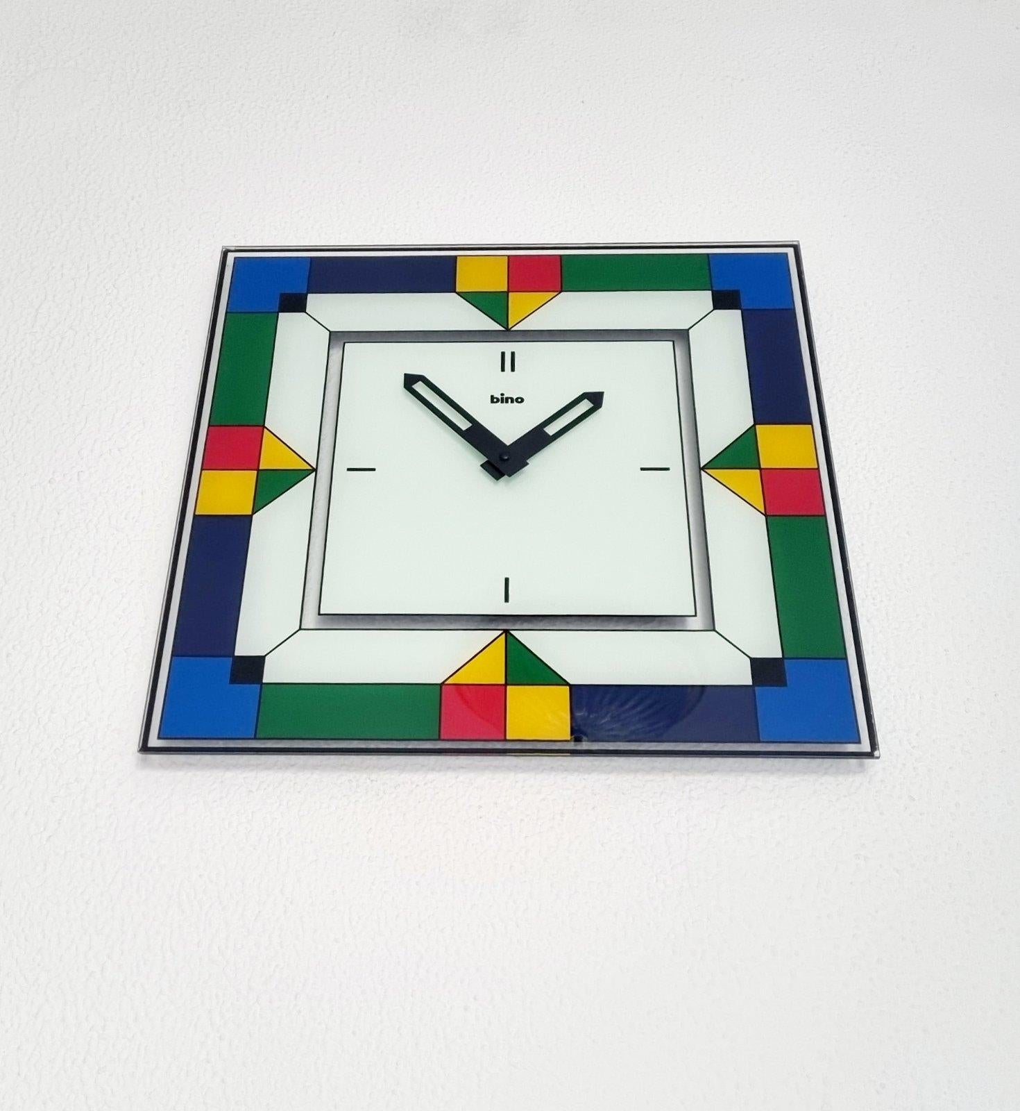 Gran Reloj de Pared Postmoderno Memphis Milano de Bino, Italia años 80 en venta 4