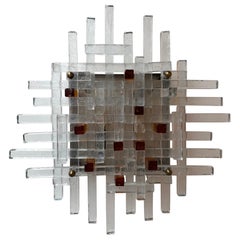 Grande applique in vetro di Poliarte, Italia, anni '70