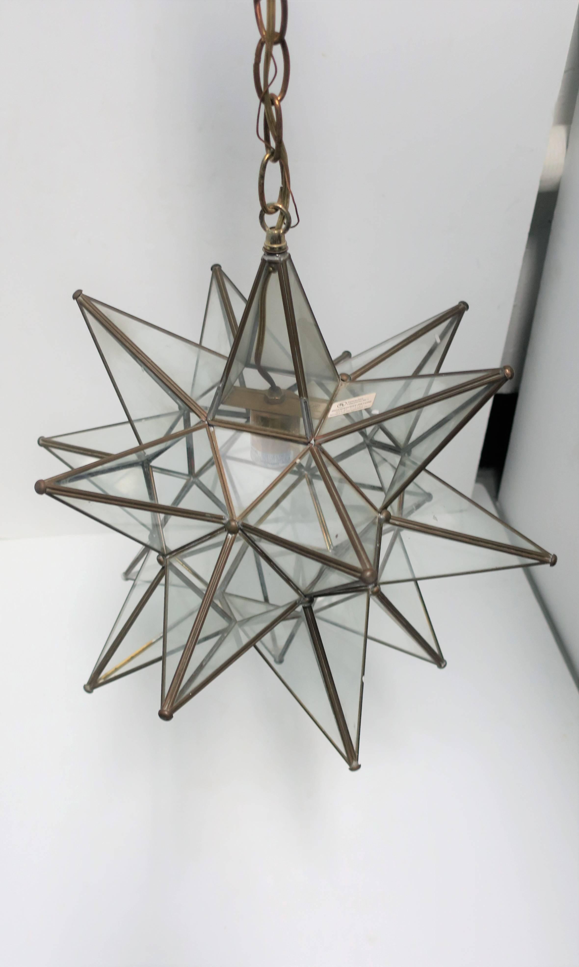 Metal Large Glass Star Pendant Light