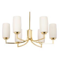 Large Glass Sunburst Chandelier, Kaiser, Germany, 1950s