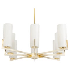 Grande lampadario a raggiera in vetro, Kaiser, Germania, anni '1960
