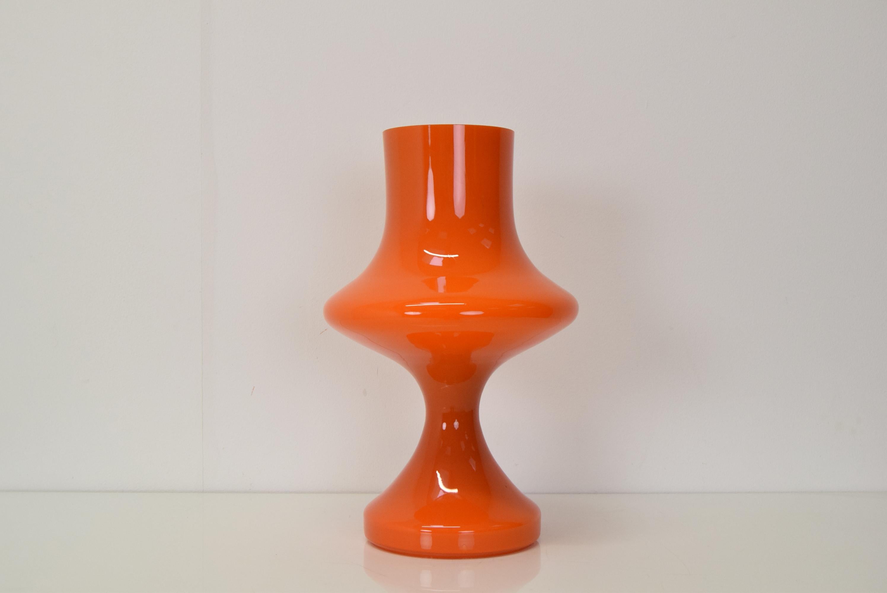 
The lamp is made of three-layer opal glass in deep orange color
The lamp is cleaned
Equipped with new electrical installation
E27 or E26 bulb
US adapter included
Good Condition