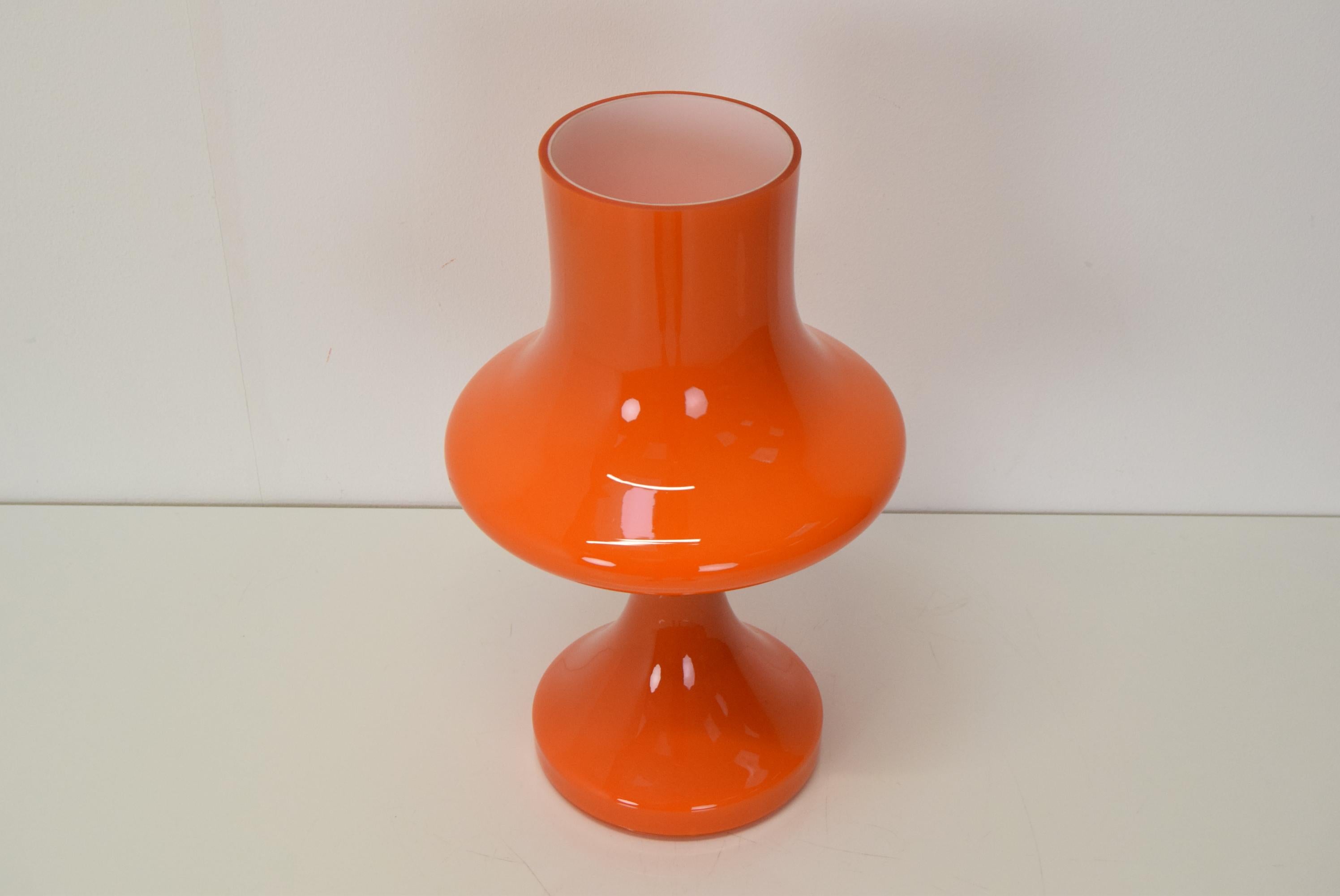 Mid-Century Modern Large glass table lamp, by Stepan Tabery for OPP Jihlava, 1970's. For Sale