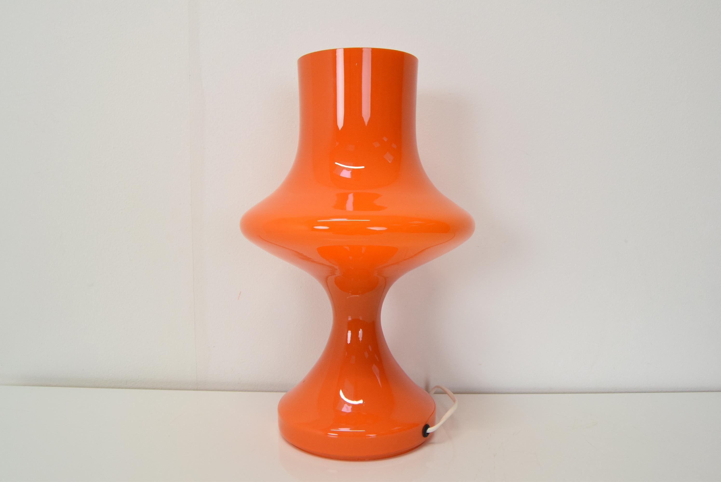 Late 20th Century Large glass table lamp, by Stepan Tabery for OPP Jihlava, 1970's.  For Sale