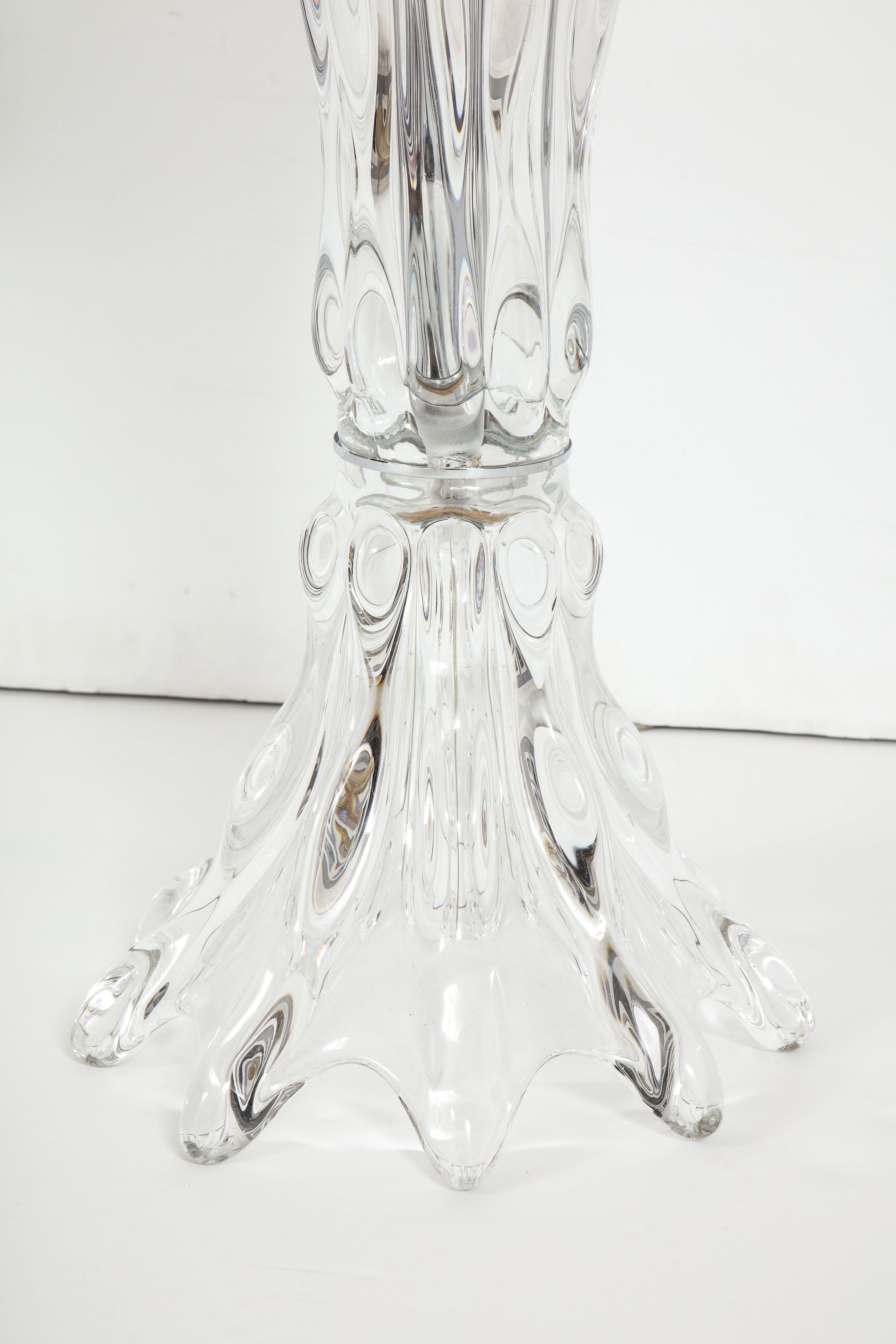 Italian Large Glass Table Lamp For Sale