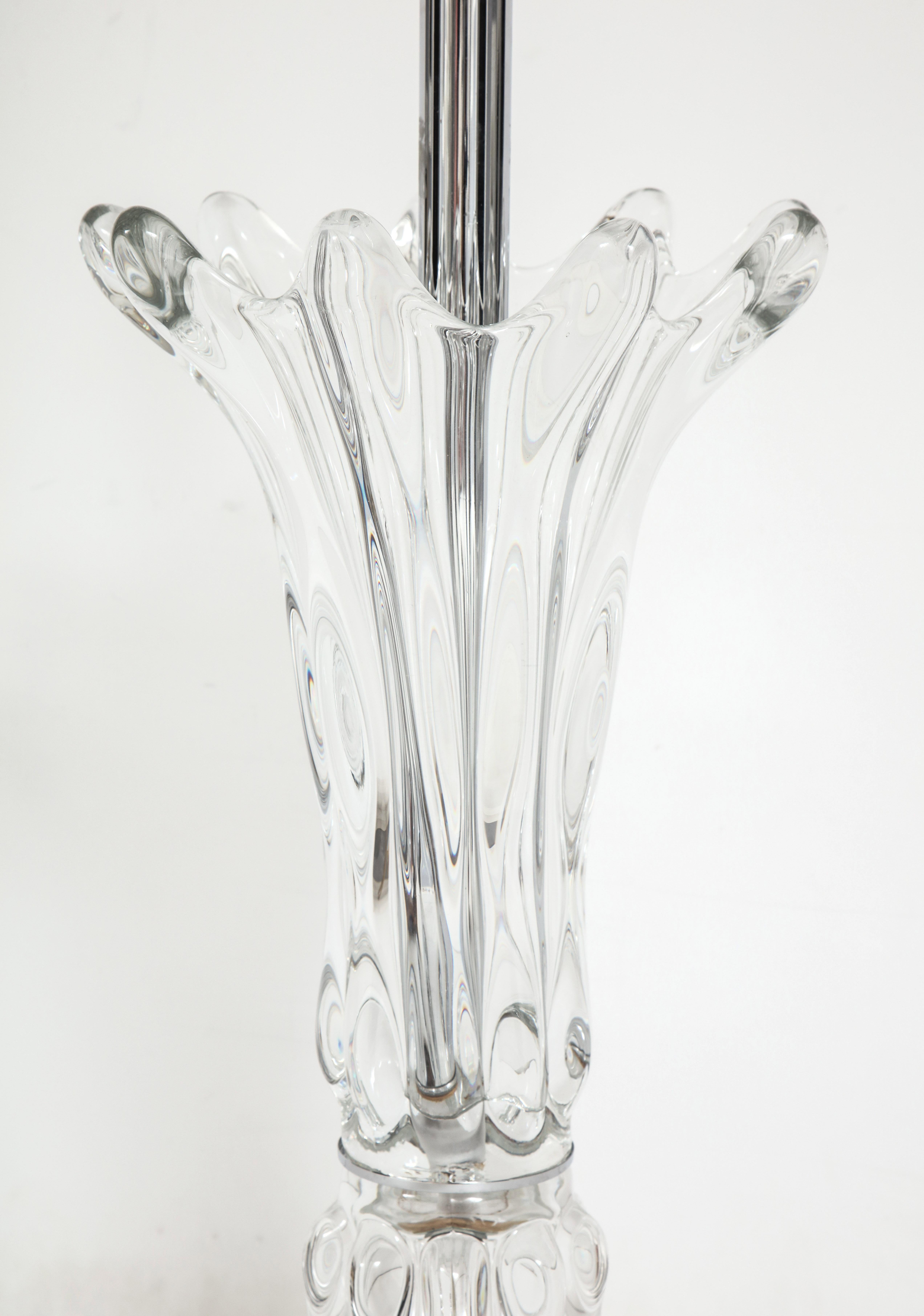 Large Glass Table Lamp In Excellent Condition For Sale In New York, NY