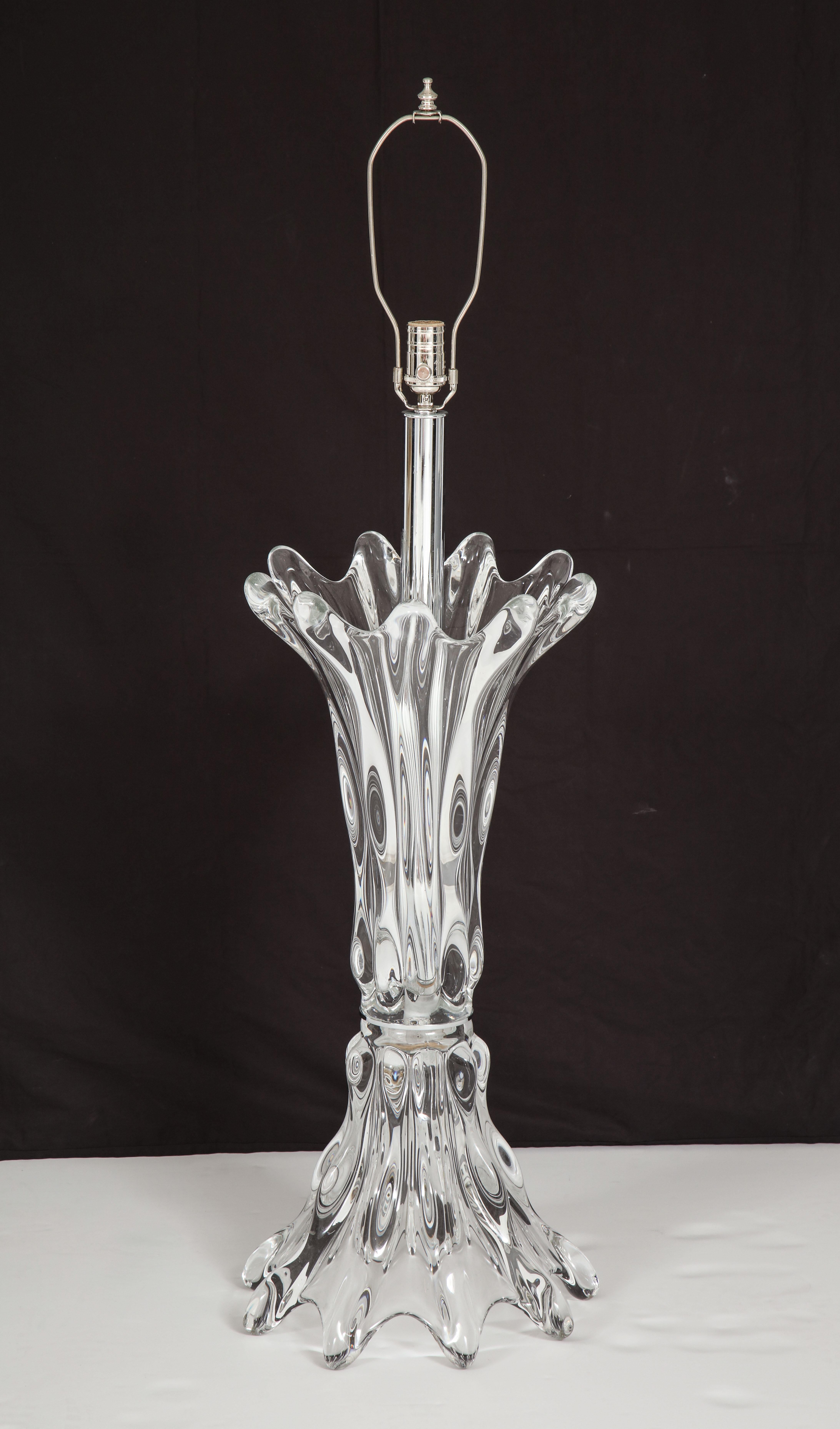 Late 20th Century Large Glass Table Lamp For Sale