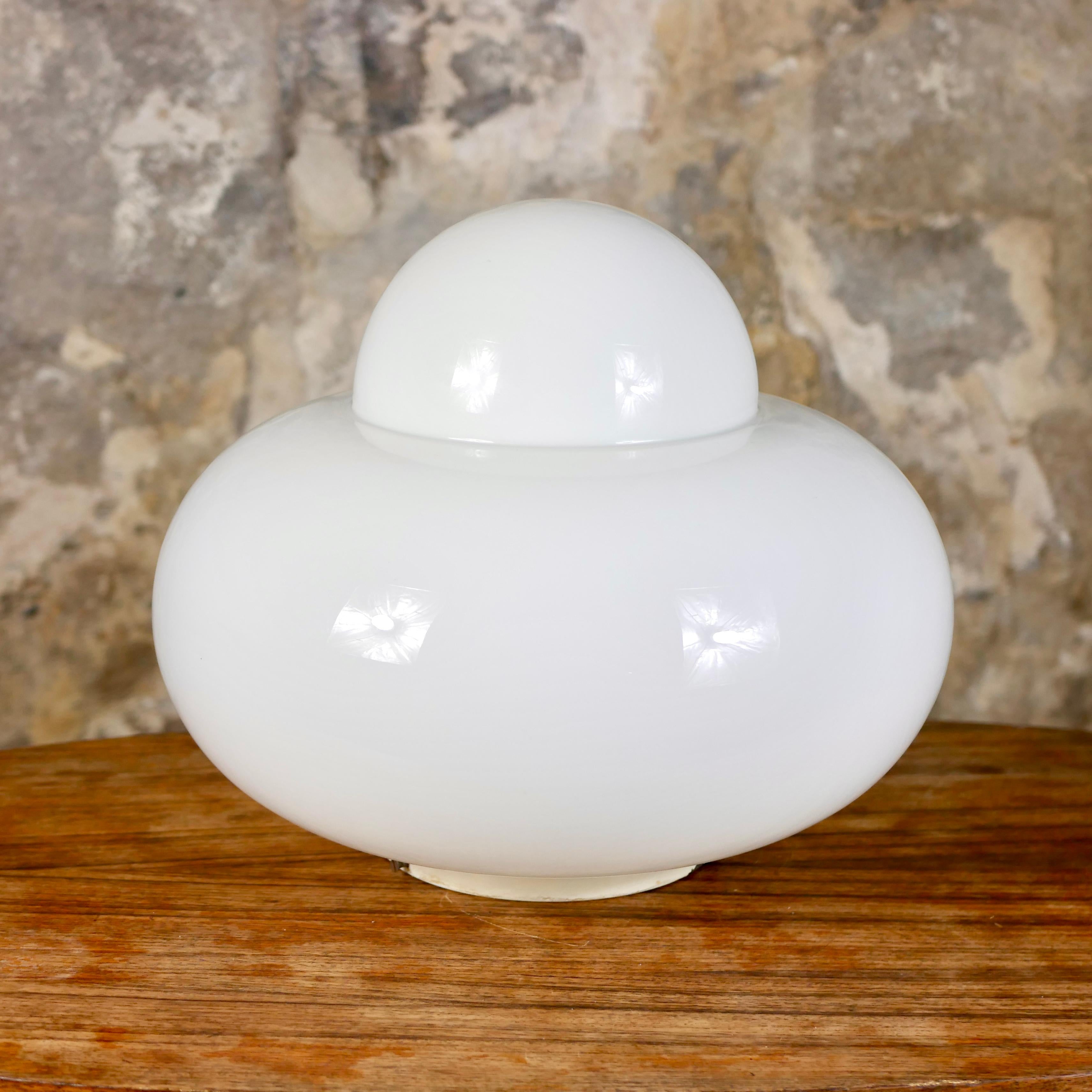 Space Age Large glass table lamp from Italy, 1960s For Sale