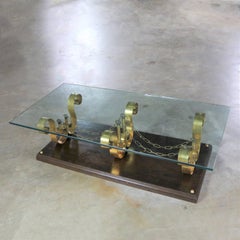 Large Glass Top Hollywood Regency Spanish Revival Coffee Table Style Arturo Pani