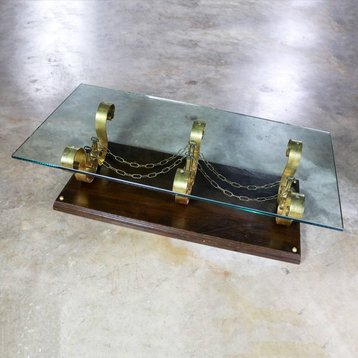 20th Century Large Glass Top Hollywood Regency Spanish Revival Coffee Table Style Arturo Pani For Sale