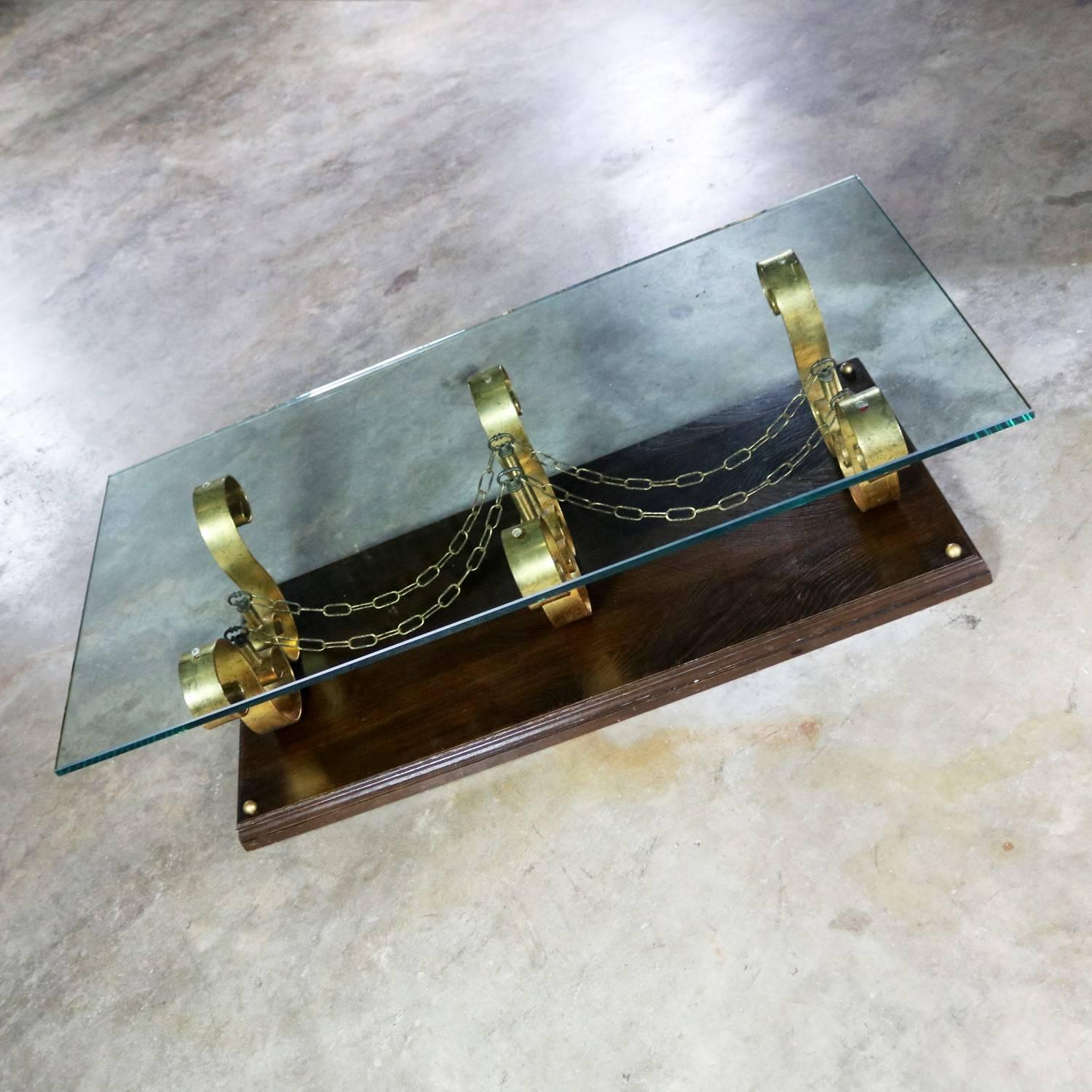 Wood Large Glass Top Hollywood Regency Spanish Revival Coffee Table Style Arturo Pani For Sale