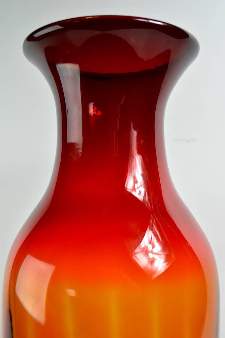 Large Glass Vase Attributed to Blenko For Sale 1