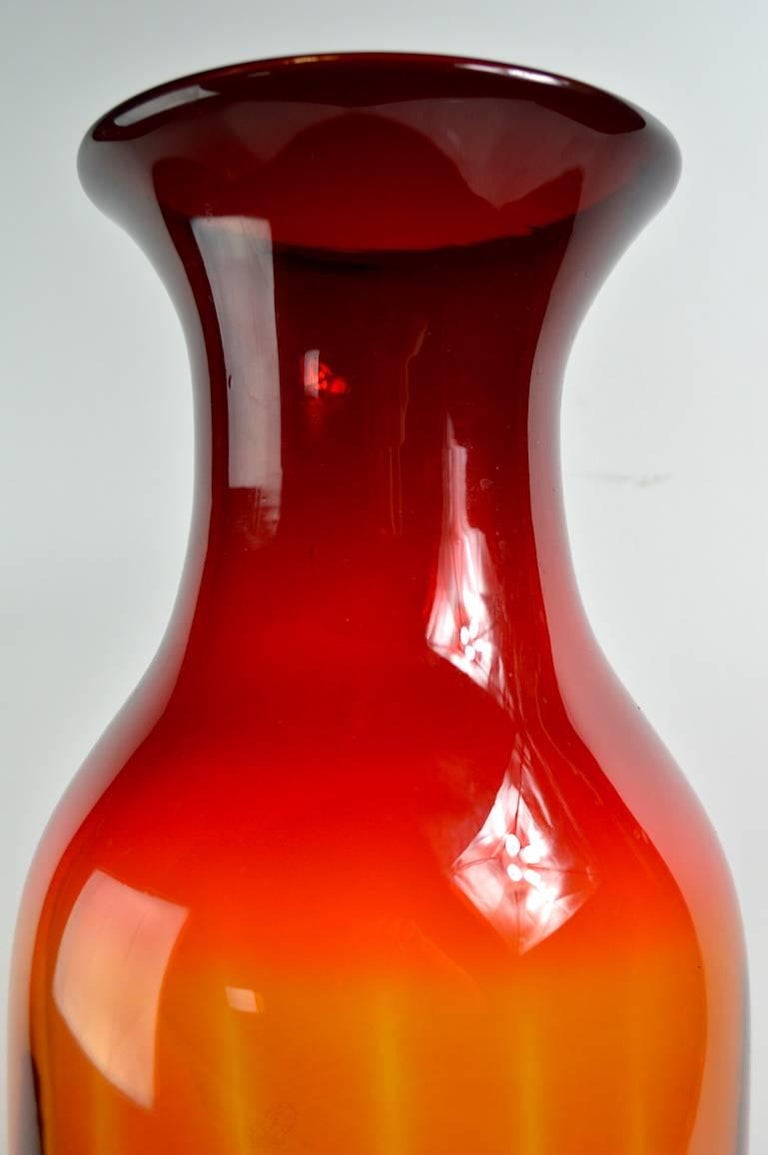 Large Glass Vase Attributed to Blenko For Sale 2