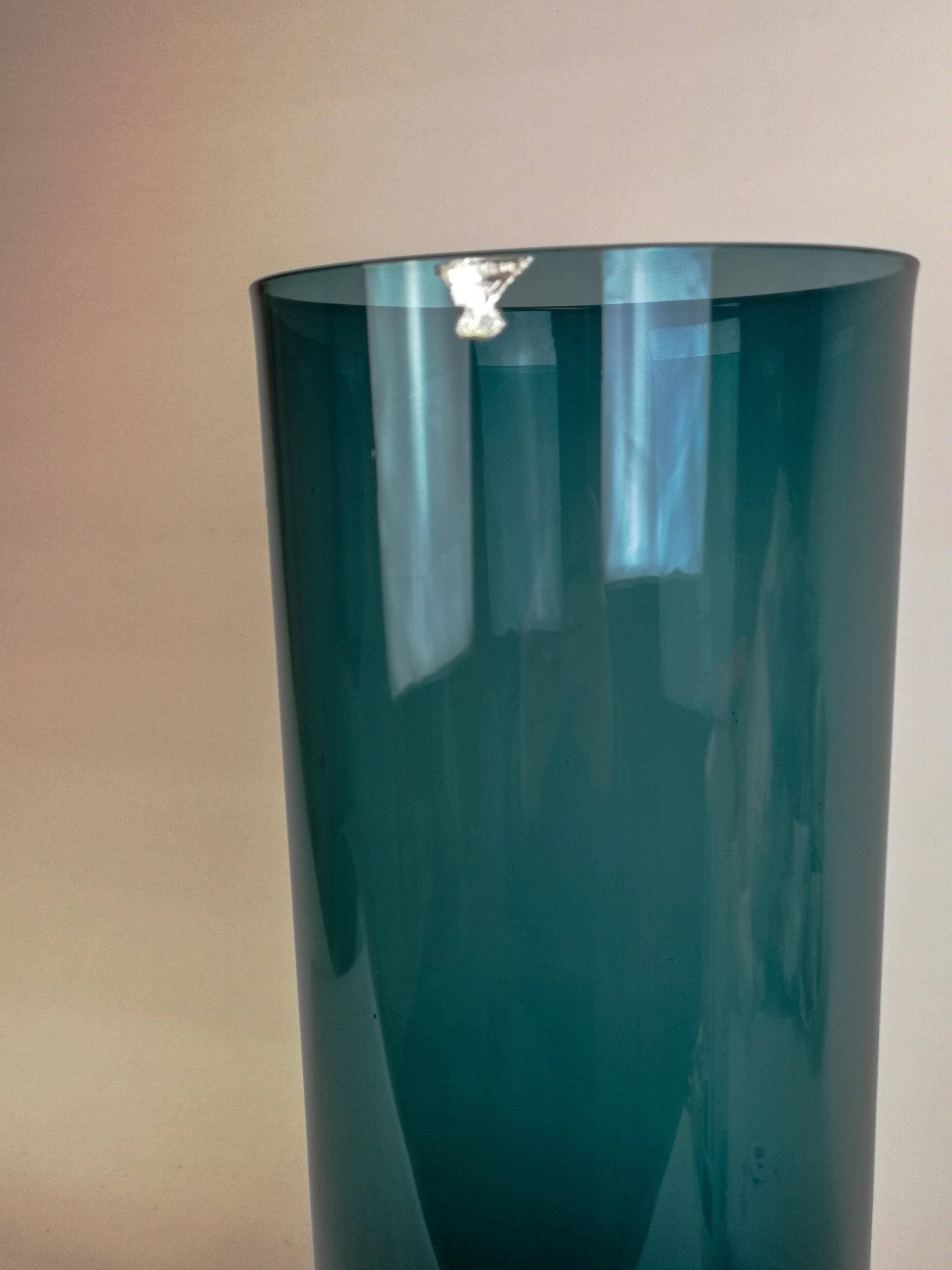 Mid-Century Modern Large Glass Vase GullaSkruf Sweden, 1950s