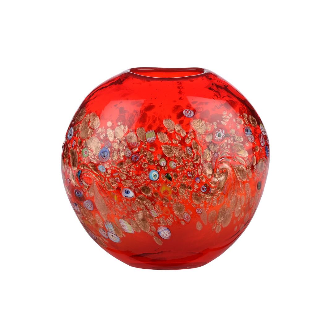 Mid-Century moderno Grande vaso di vetro con inclusioni policrome e murrine in vendita