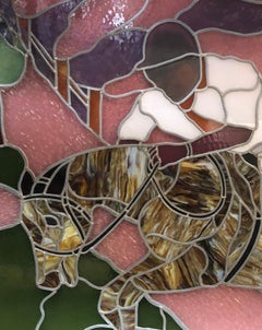 Large Glass Window with Horse Rider