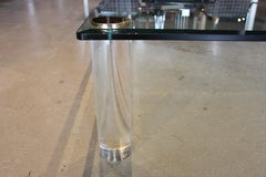 Large Glasstop Coffee Table Lucite Legs