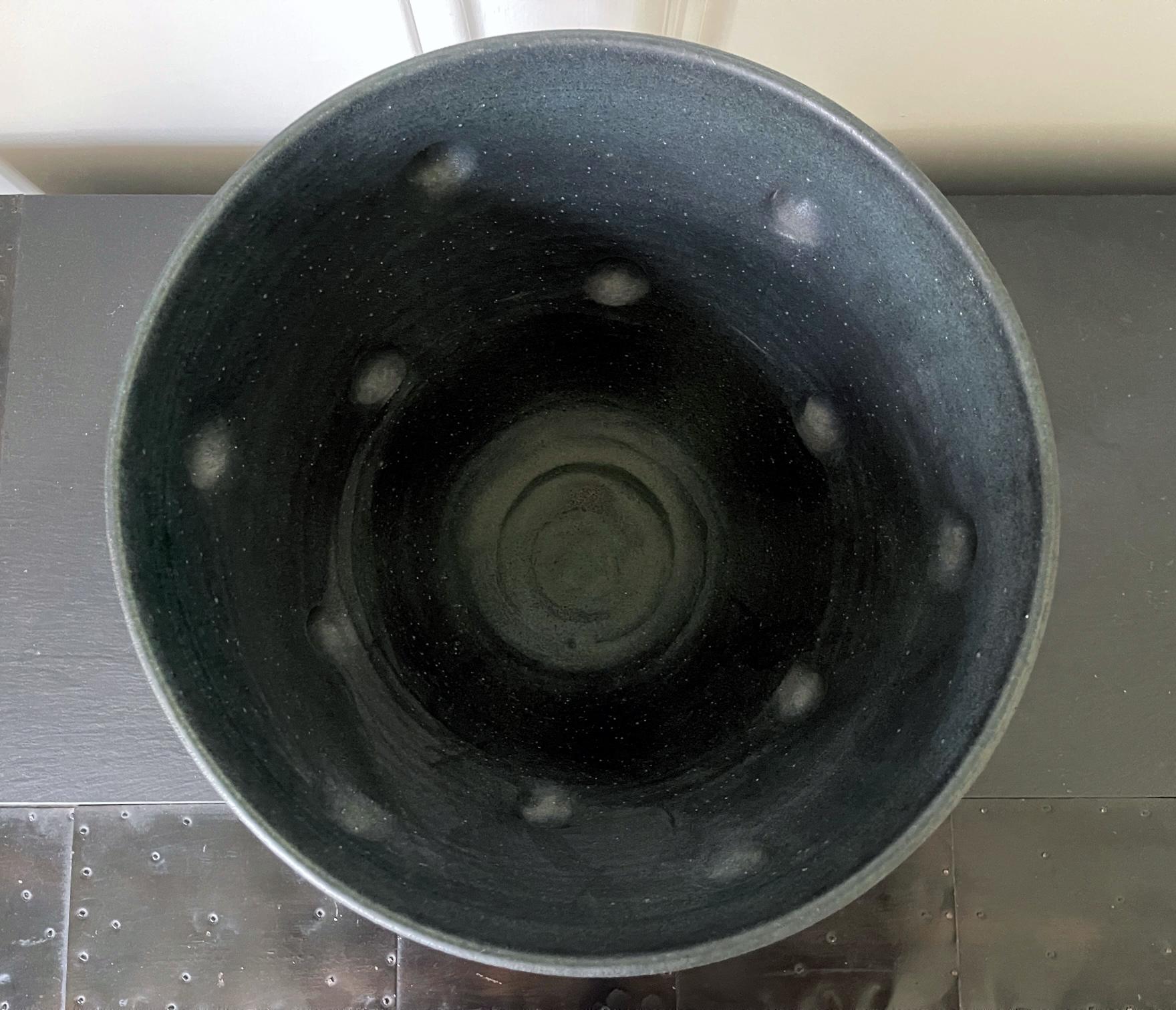 American Large Glazed and Sculpted Ceramic Vessel by Mary and Edwin Scheier