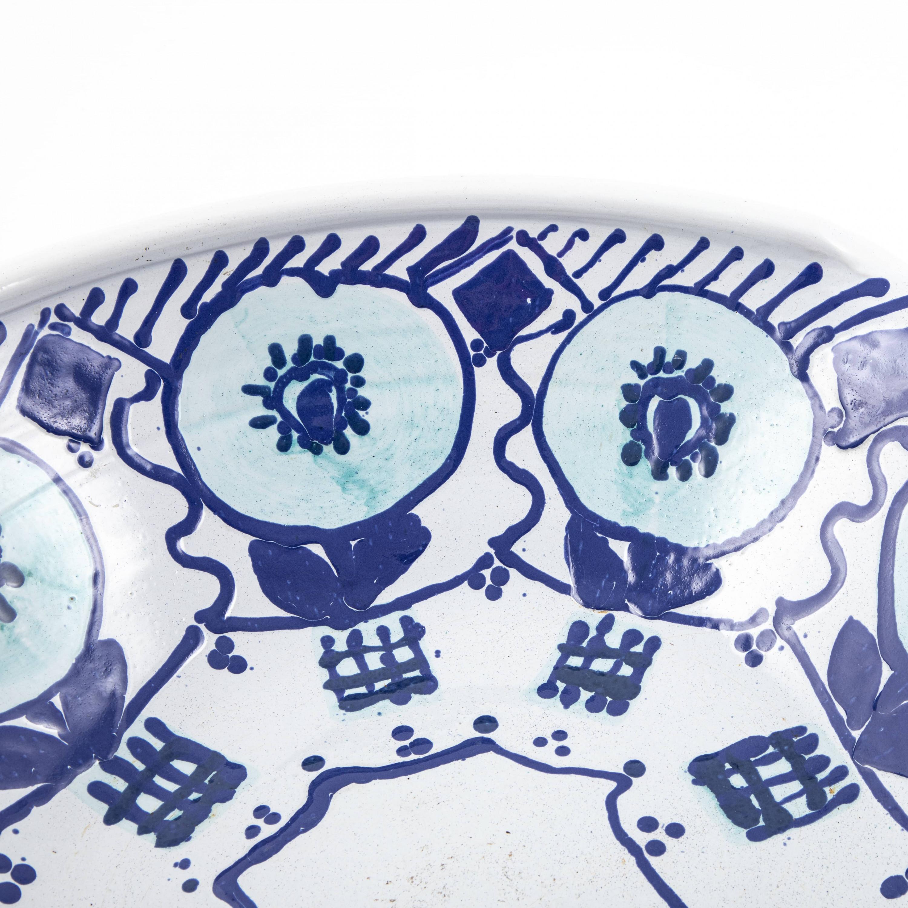 20ième siècle Grand plat en cramique maille. Sign orrit  mai 97 en vente