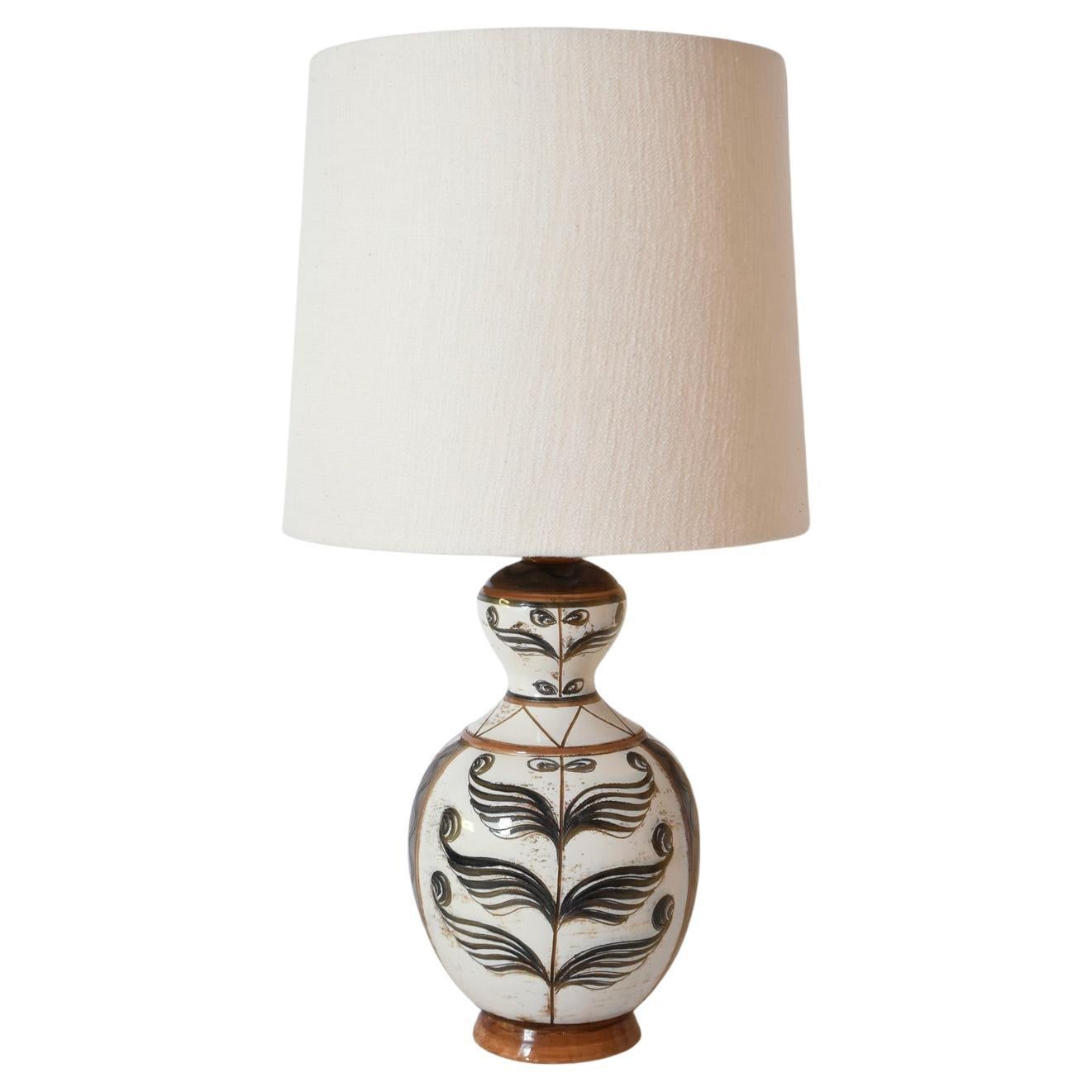 Large glazed ceramic lamp in baluster shape, 1950s.