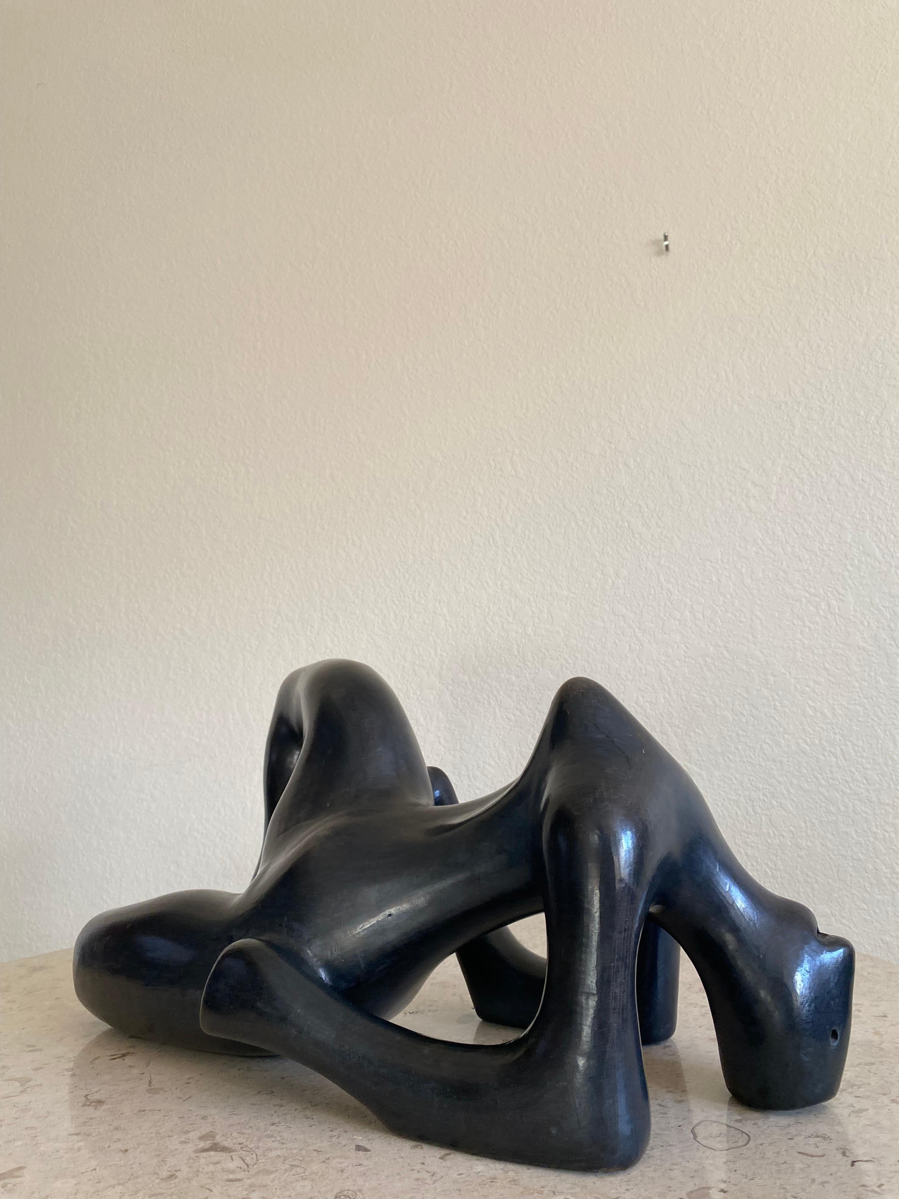 Mexican Large Glazed Ceramic Nude Sculpture by Manuel Felguérez