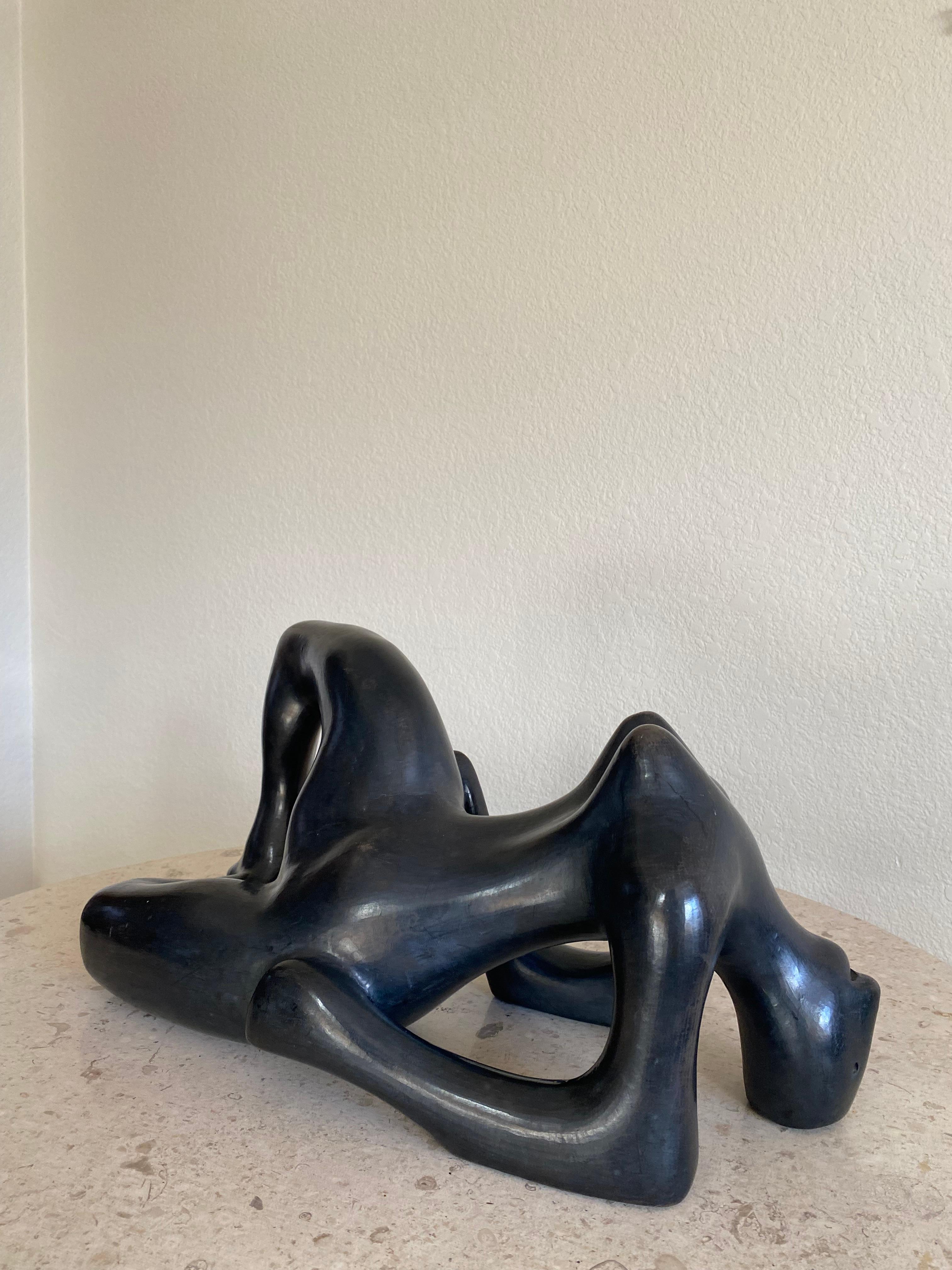 Large Glazed Ceramic Nude Sculpture by Manuel Felguérez In Good Condition In Round Top, TX