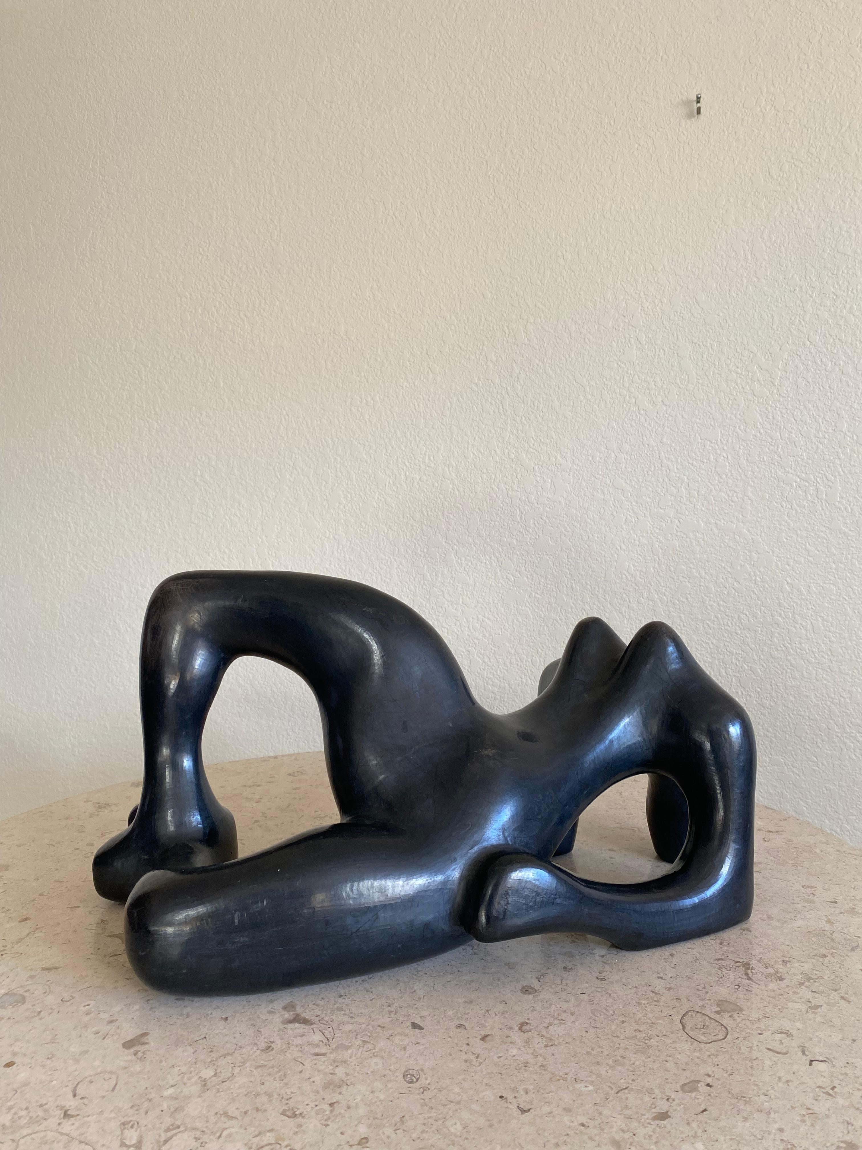 20th Century Large Glazed Ceramic Nude Sculpture by Manuel Felguérez