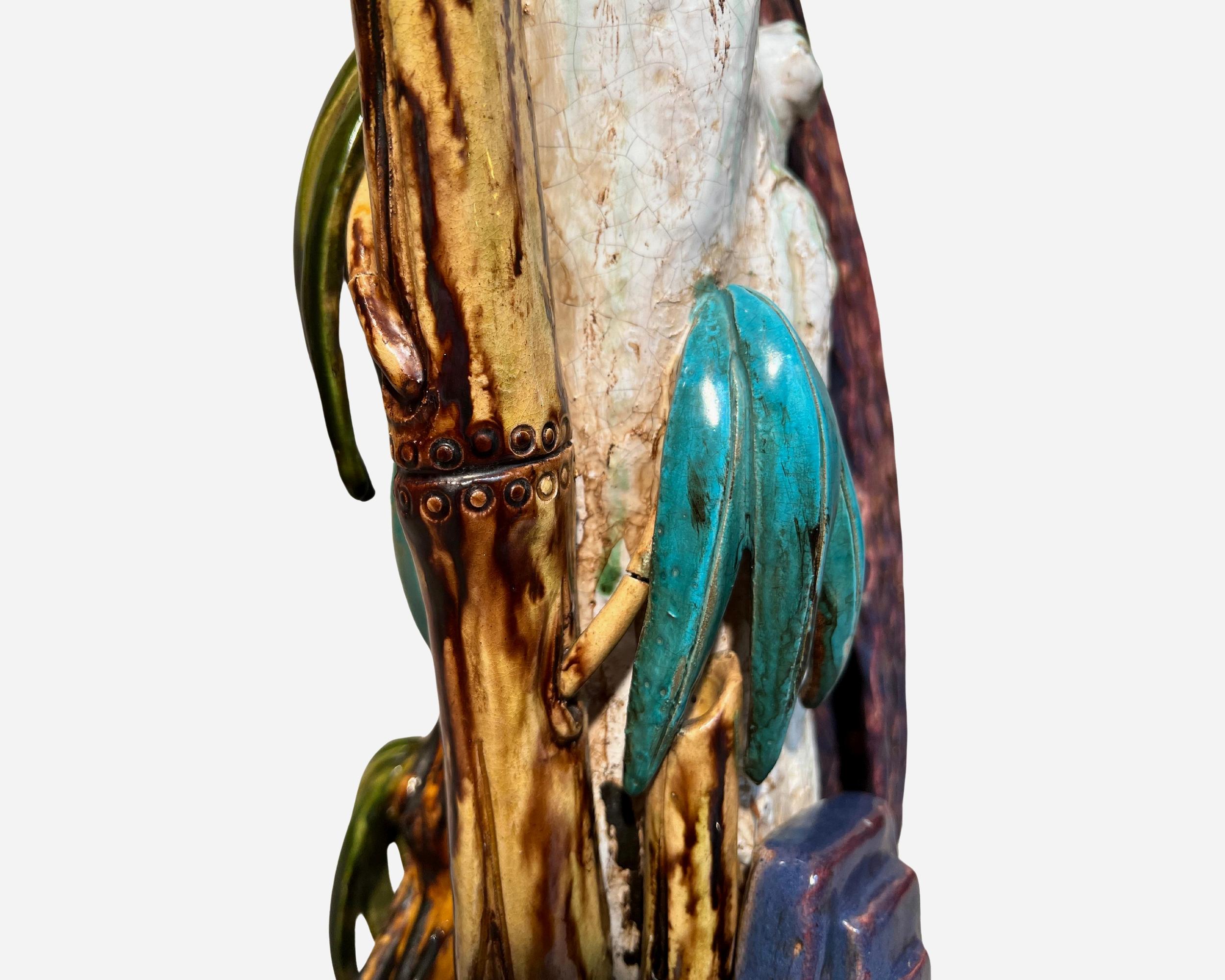 Ceramic Large glazed ceramic parrot, Spain, circa 1960 For Sale