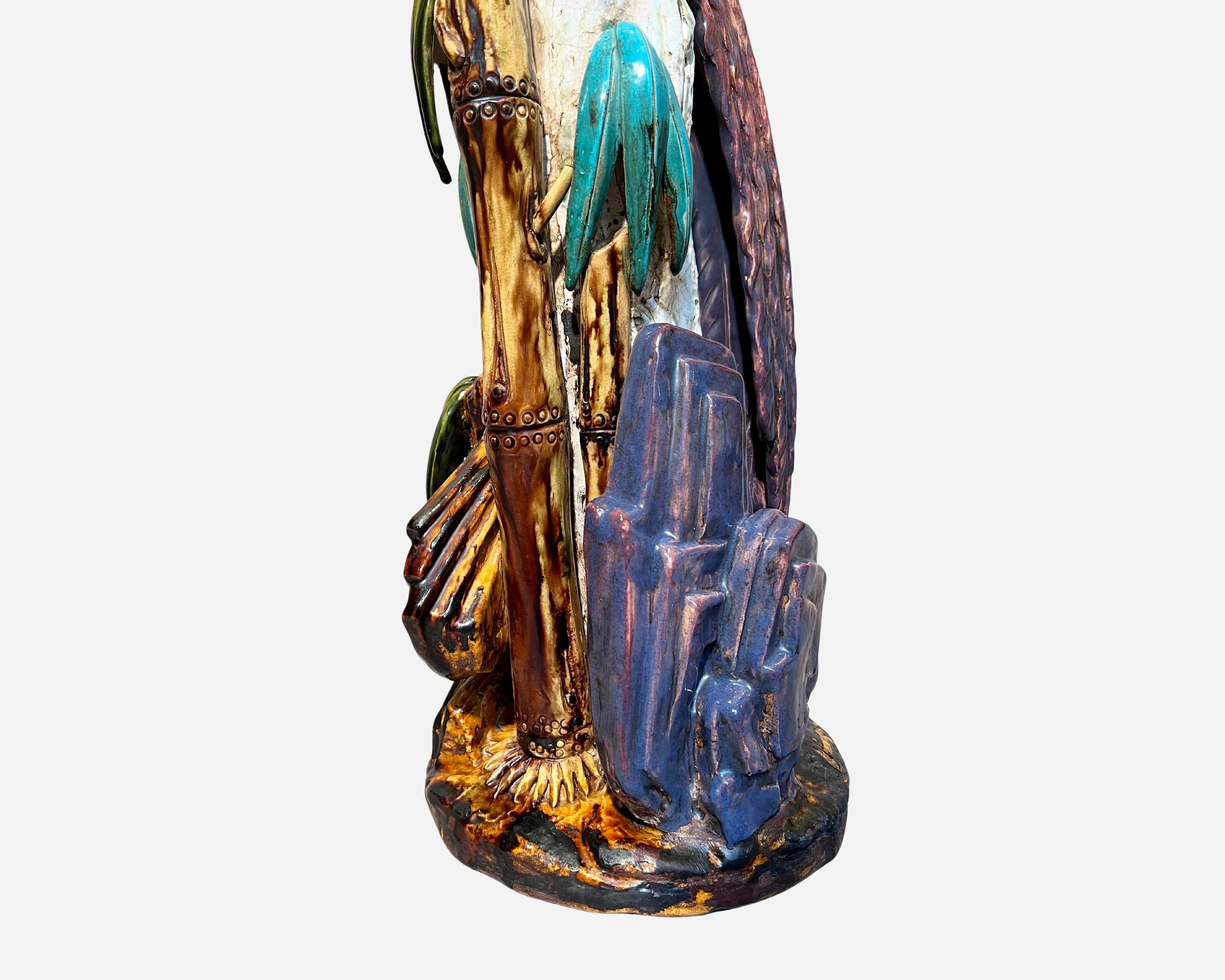 Large glazed ceramic parrot, Spain, circa 1960 1